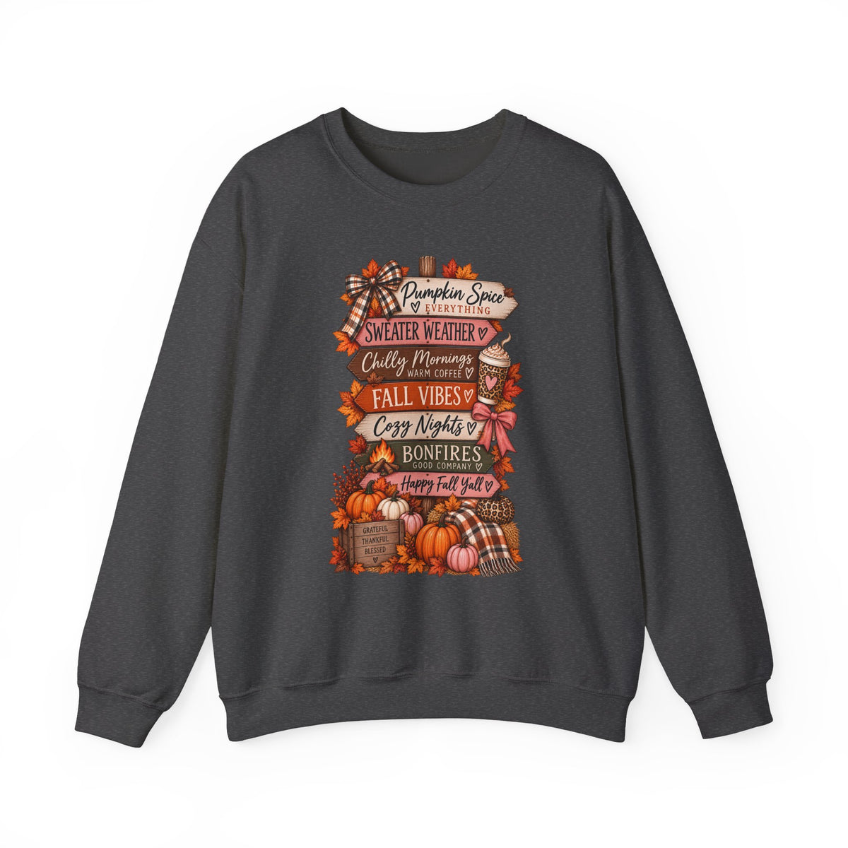 Fall Vibes Sweatshirt — Pumpkin Spice, Cozy Nights Crewneck