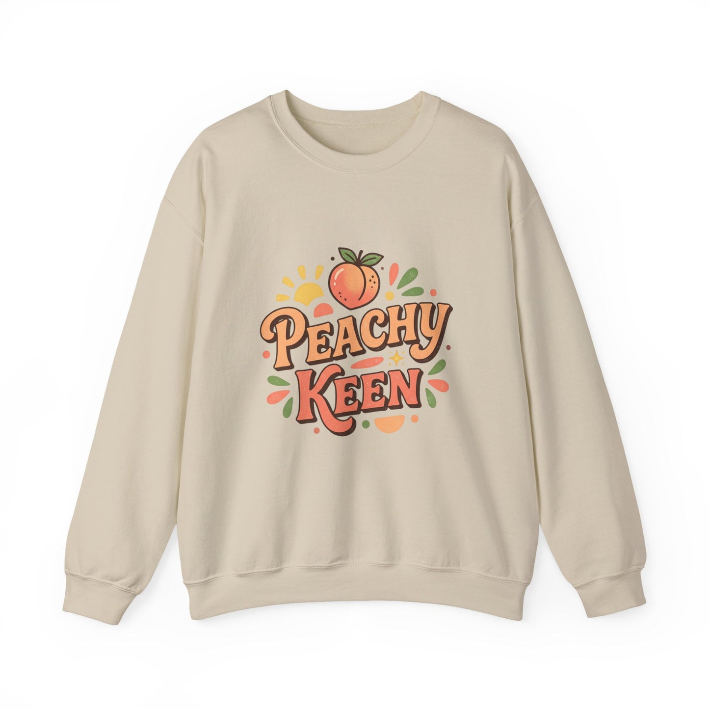 Peachy Keen Sweatshirt – Cute Retro Peach Graphic Crewneck