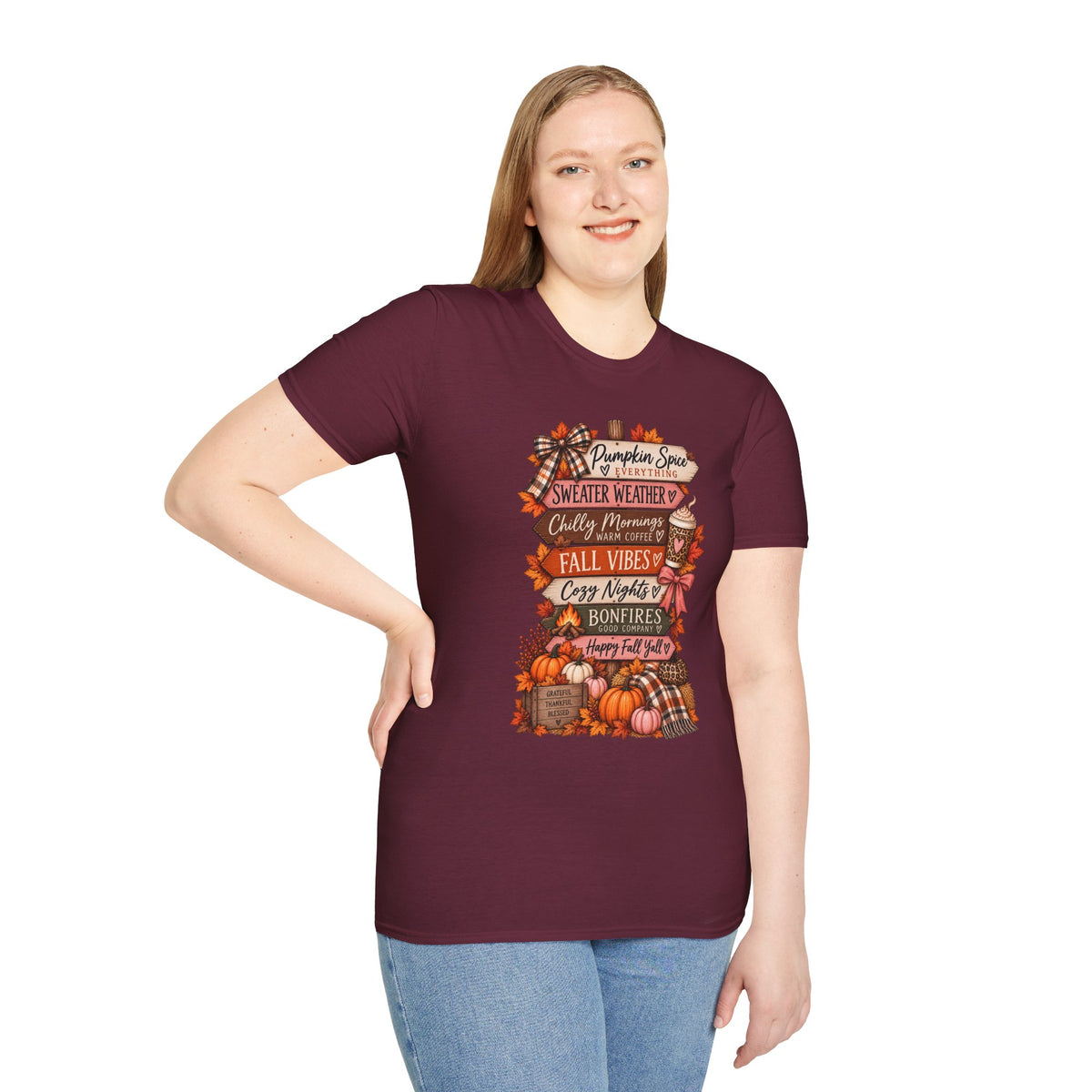 Fall Vibes T-Shirt — Pumpkin Spice, Sweater Weather & Cozy Nights Graphic Tee