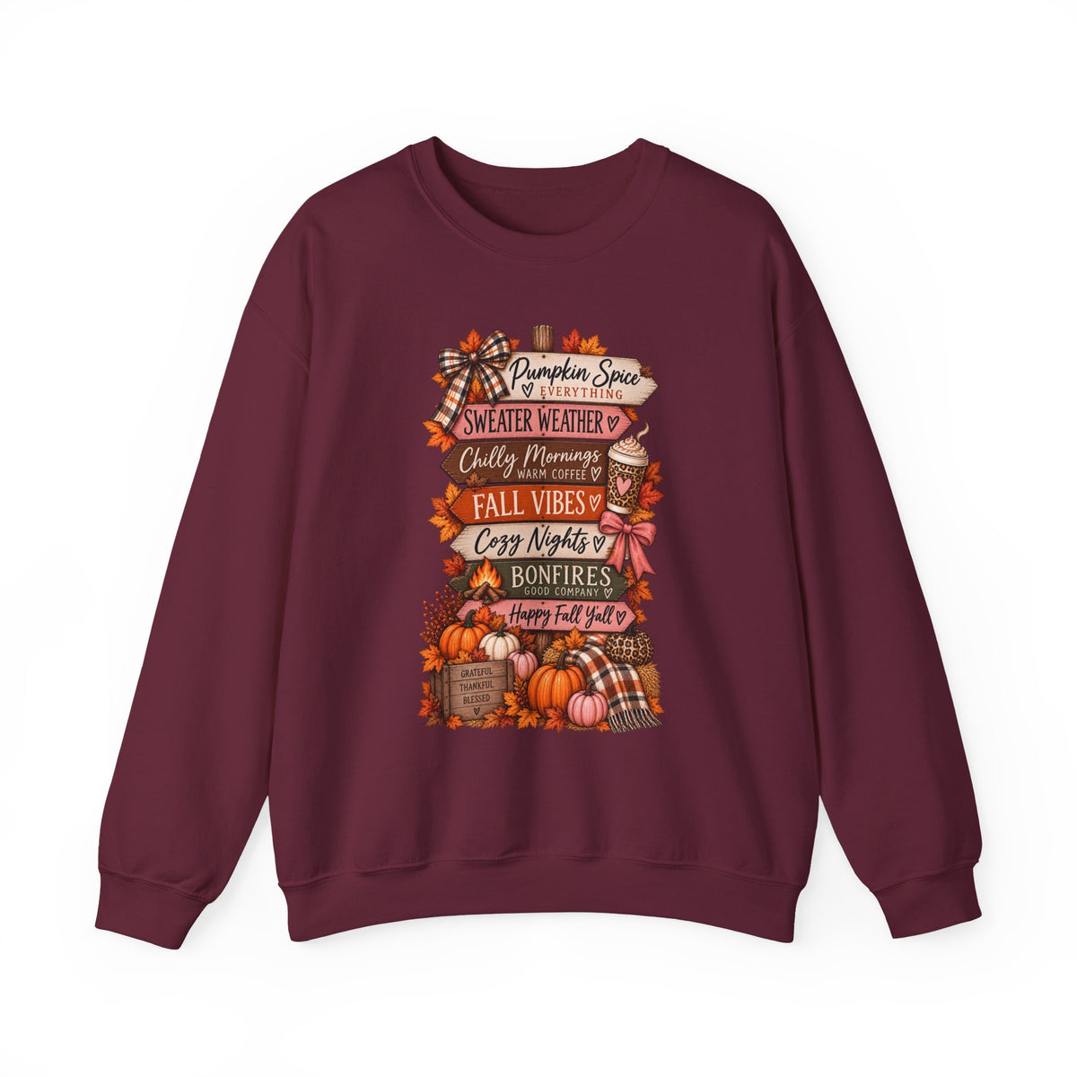 Fall Vibes Sweatshirt — Pumpkin Spice, Cozy Nights Crewneck