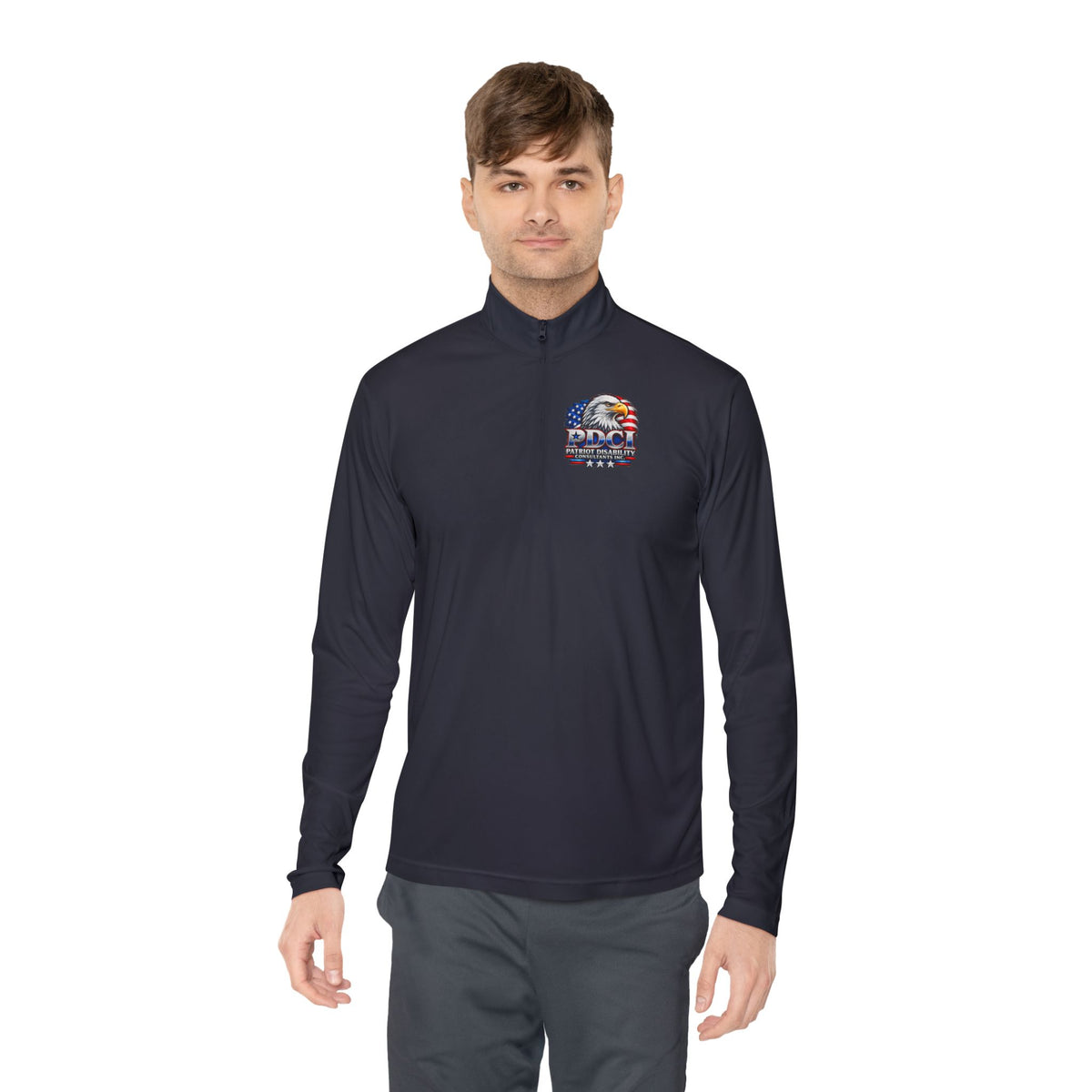 Quarter-Zip Pullover — Patriot Disability Services "Helping People Move Forward" Americana Eagle