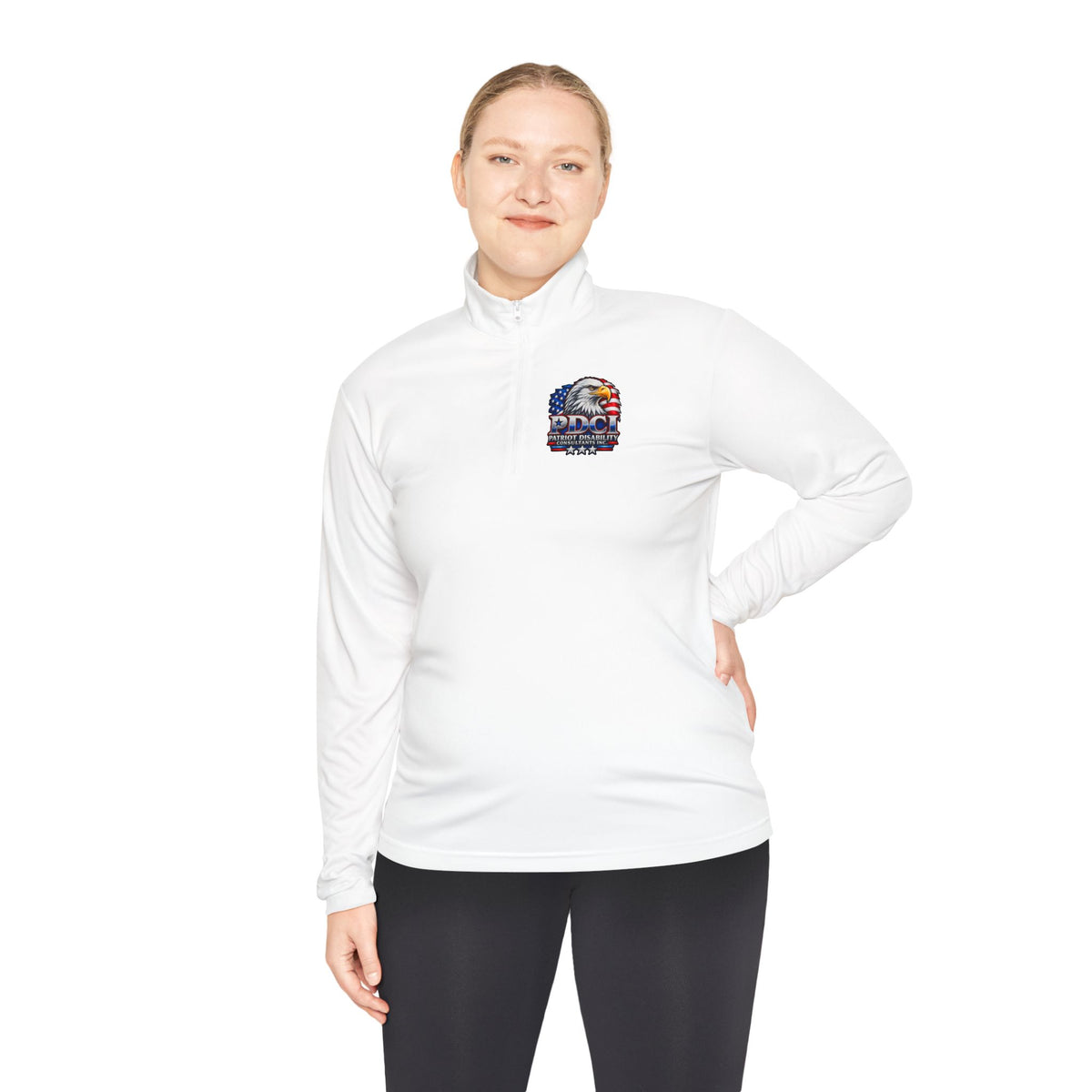 Quarter-Zip Pullover — Patriot Disability Services "Helping People Move Forward" Americana Eagle
