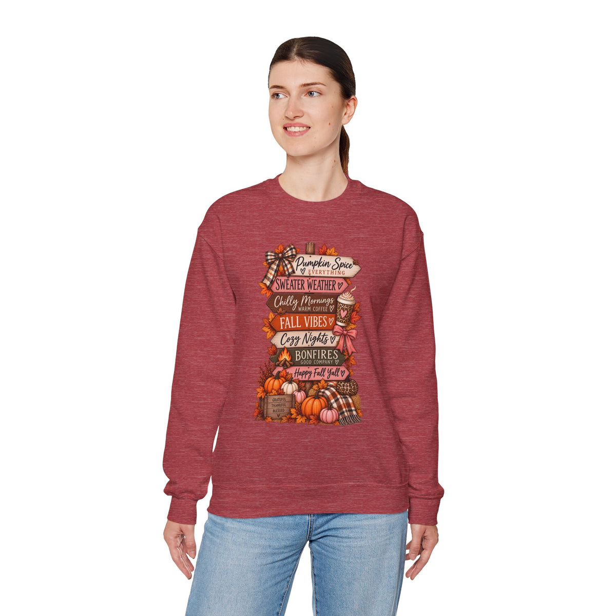 Fall Vibes Sweatshirt — Pumpkin Spice, Cozy Nights Crewneck