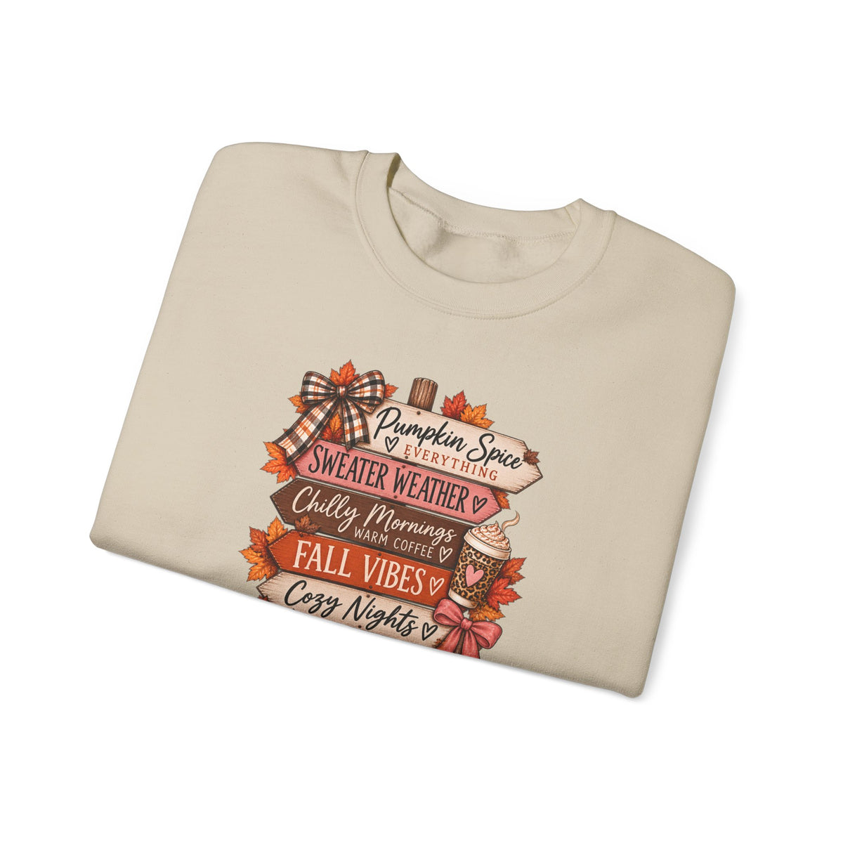 Fall Vibes Sweatshirt — Pumpkin Spice, Cozy Nights Crewneck