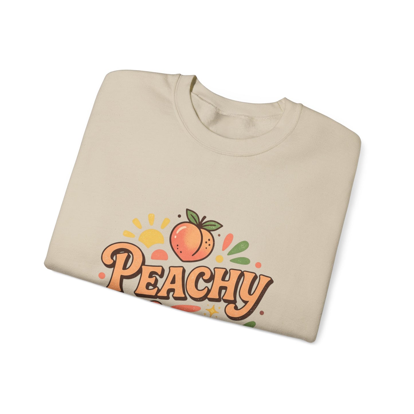 Peachy Keen Sweatshirt – Cute Retro Peach Graphic Crewneck