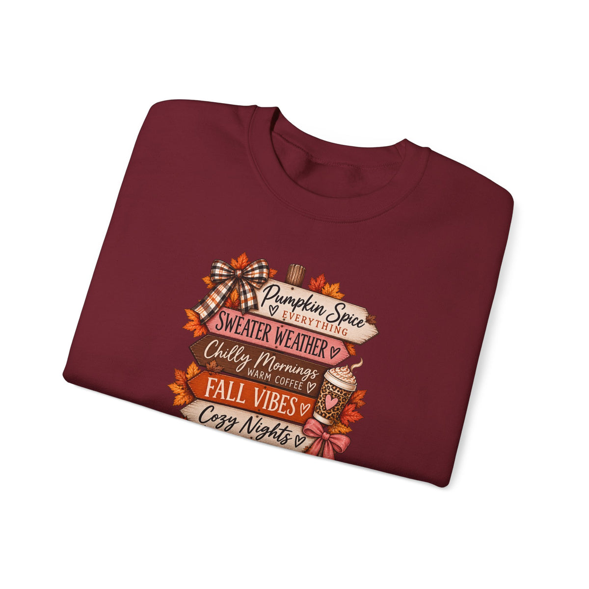Fall Vibes Sweatshirt — Pumpkin Spice, Cozy Nights Crewneck