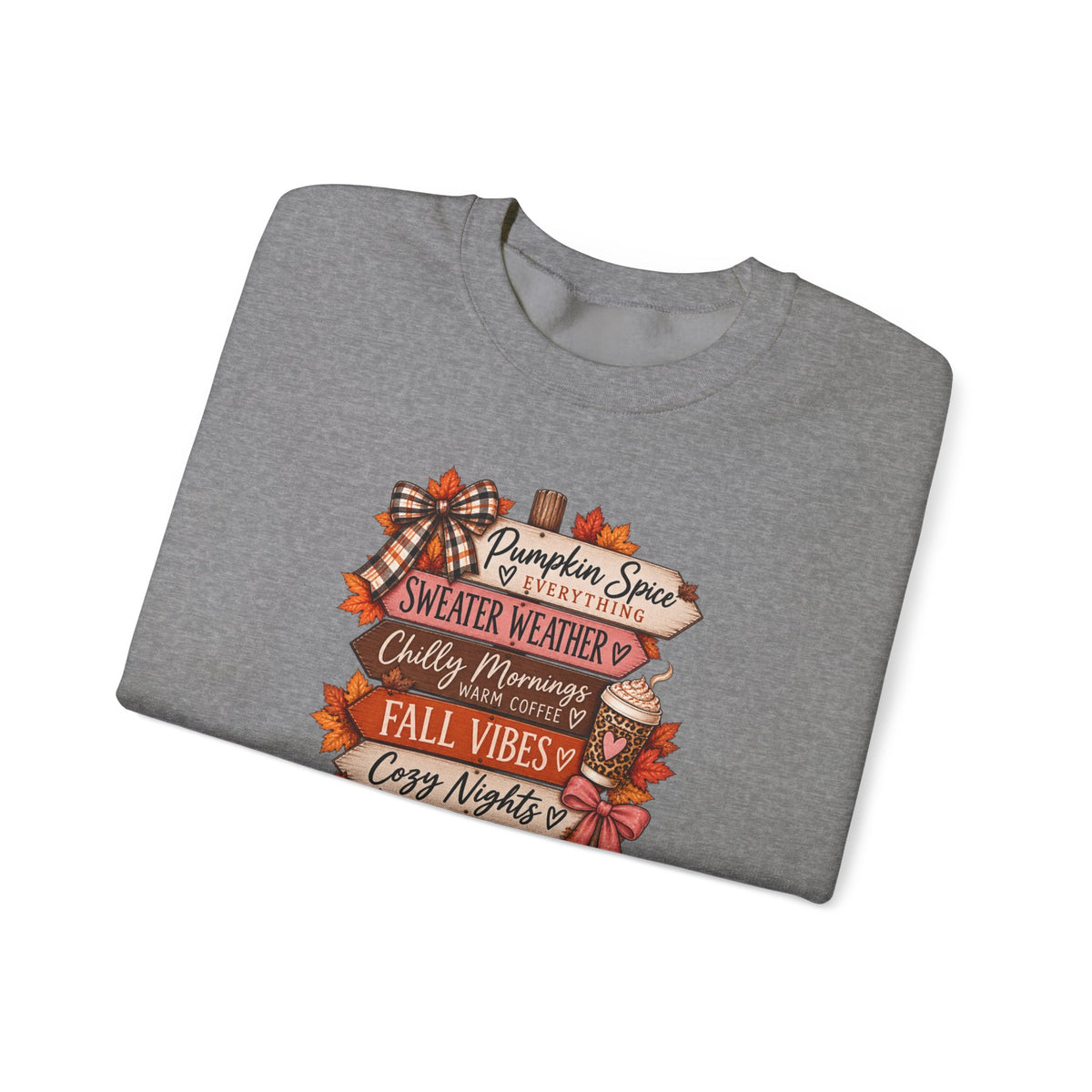 Fall Vibes Sweatshirt — Pumpkin Spice, Cozy Nights Crewneck