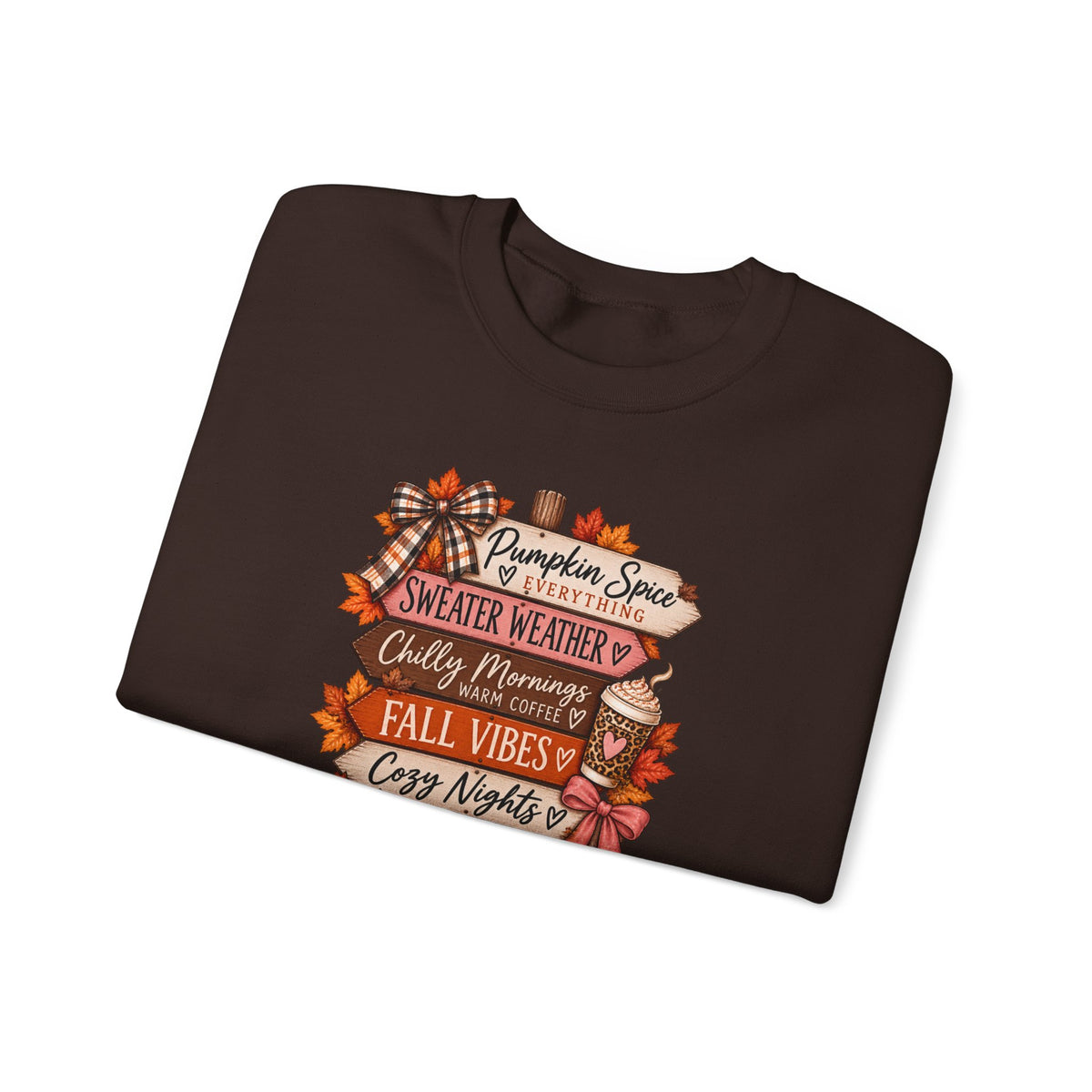 Fall Vibes Sweatshirt — Pumpkin Spice, Cozy Nights Crewneck