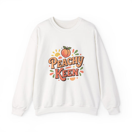 Peachy Keen Sweatshirt – Cute Retro Peach Graphic Crewneck
