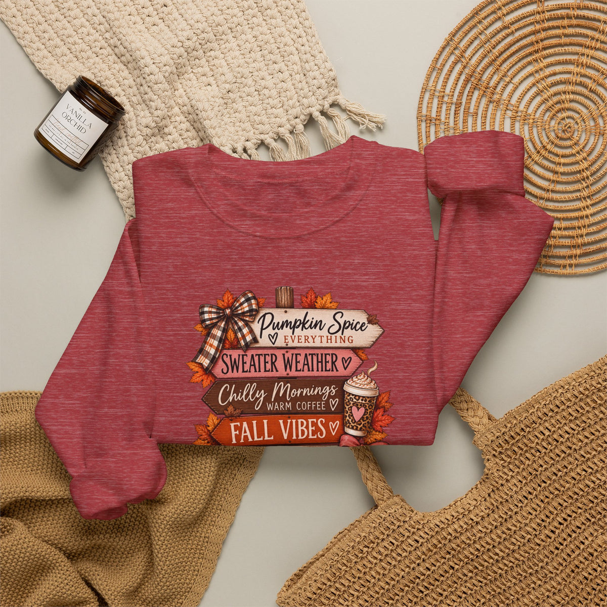 Fall Vibes Sweatshirt — Pumpkin Spice, Cozy Nights Crewneck