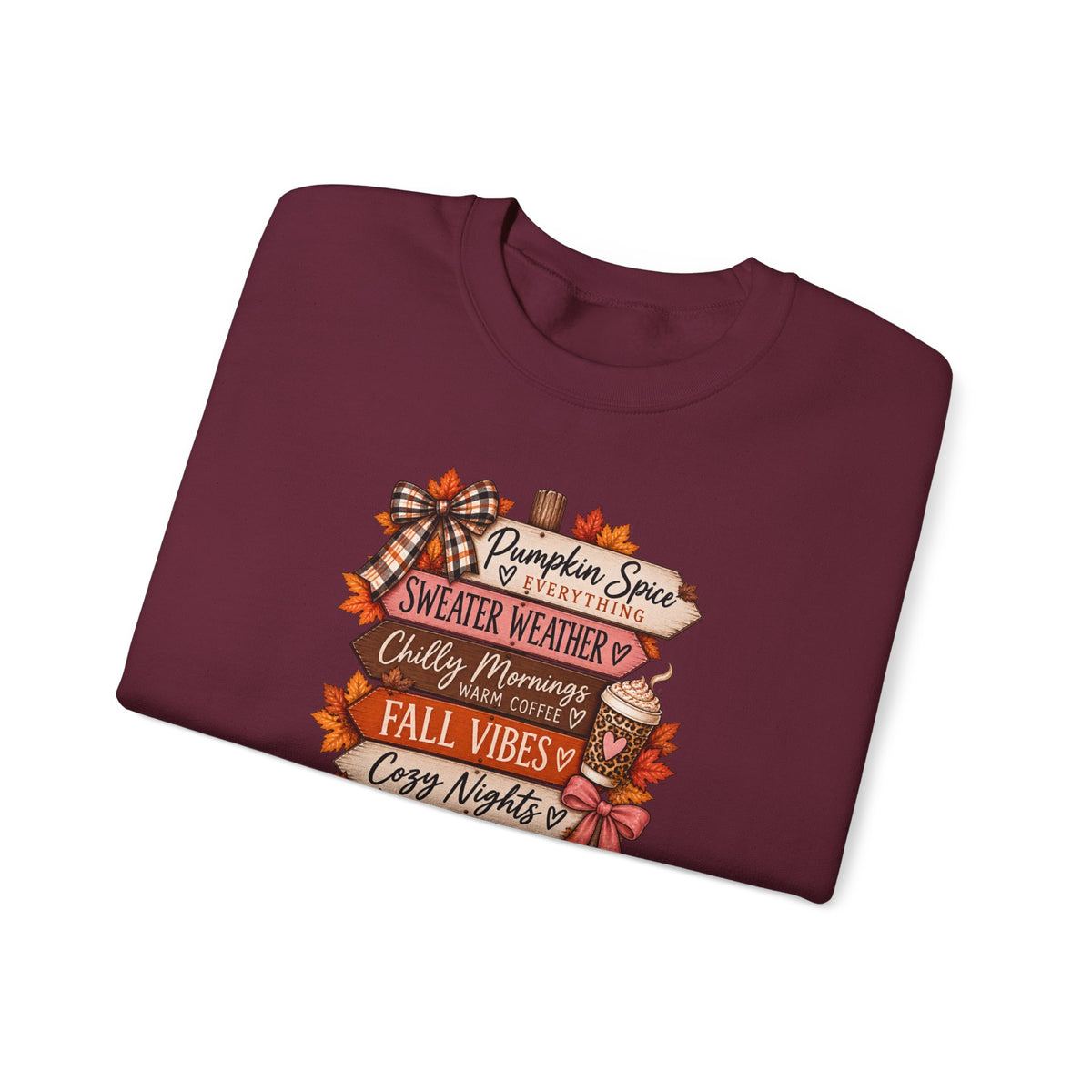 Fall Vibes Sweatshirt — Pumpkin Spice, Cozy Nights Crewneck