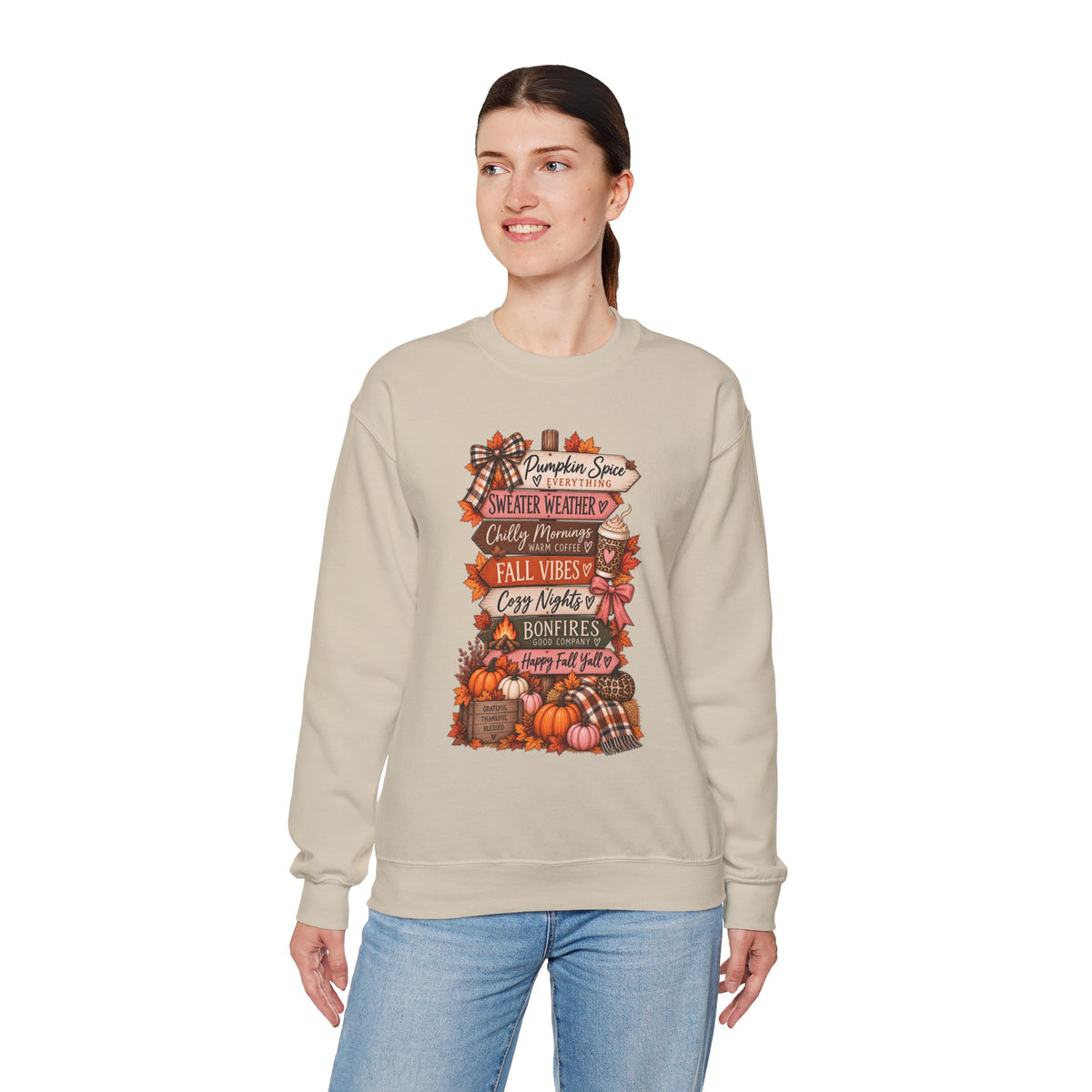 Fall Vibes Sweatshirt — Pumpkin Spice, Cozy Nights Crewneck