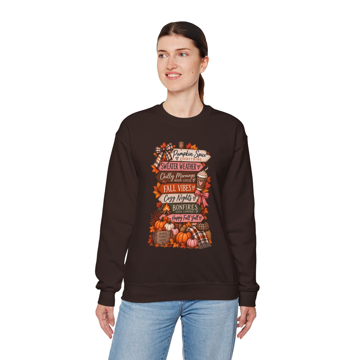 Fall Vibes Sweatshirt — Pumpkin Spice, Cozy Nights Crewneck