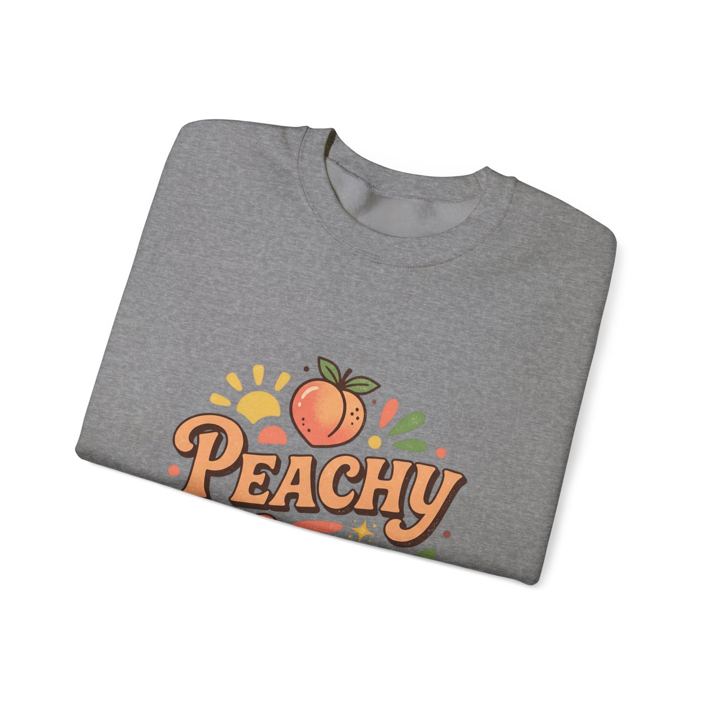 Peachy Keen Sweatshirt – Cute Retro Peach Graphic Crewneck