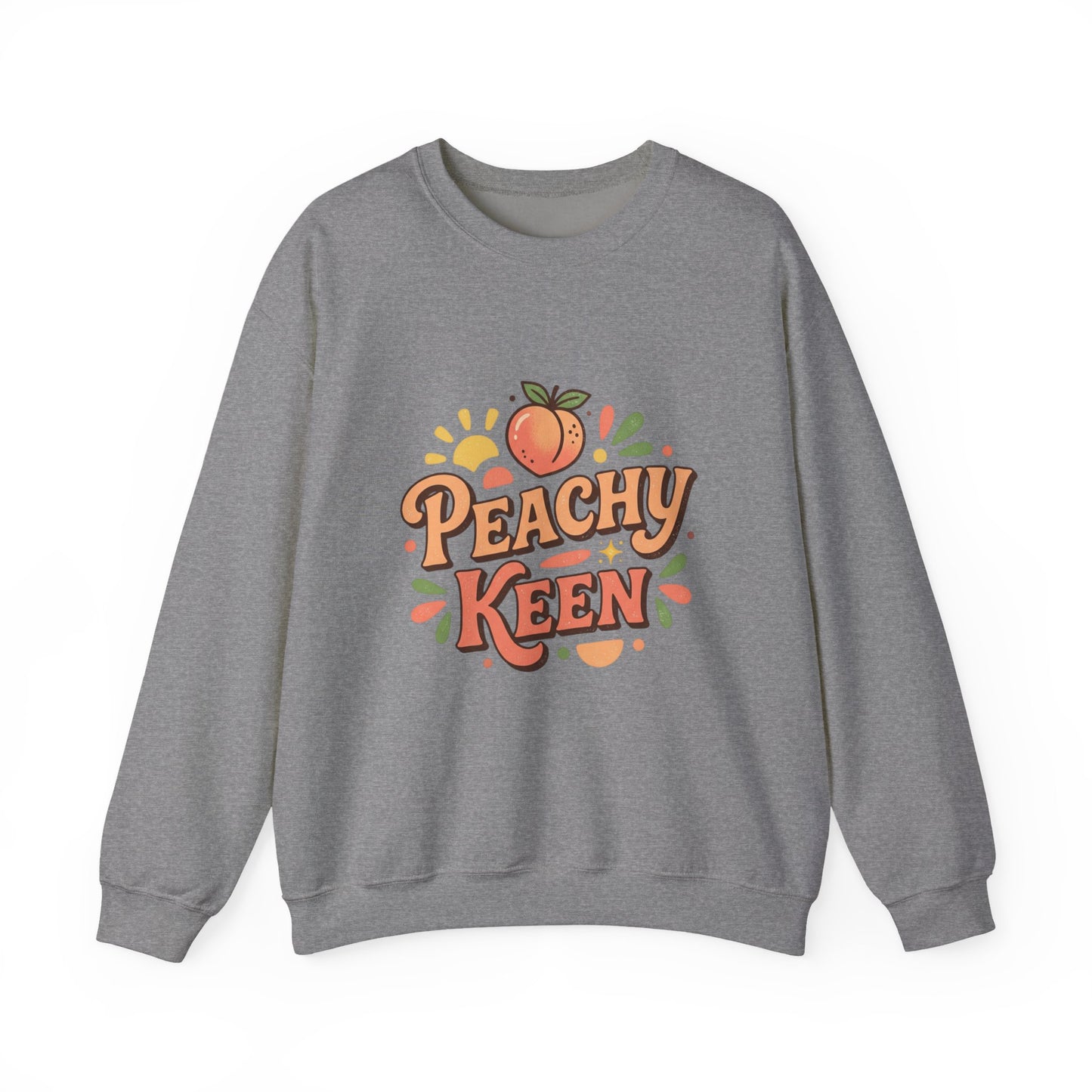 Peachy Keen Sweatshirt – Cute Retro Peach Graphic Crewneck