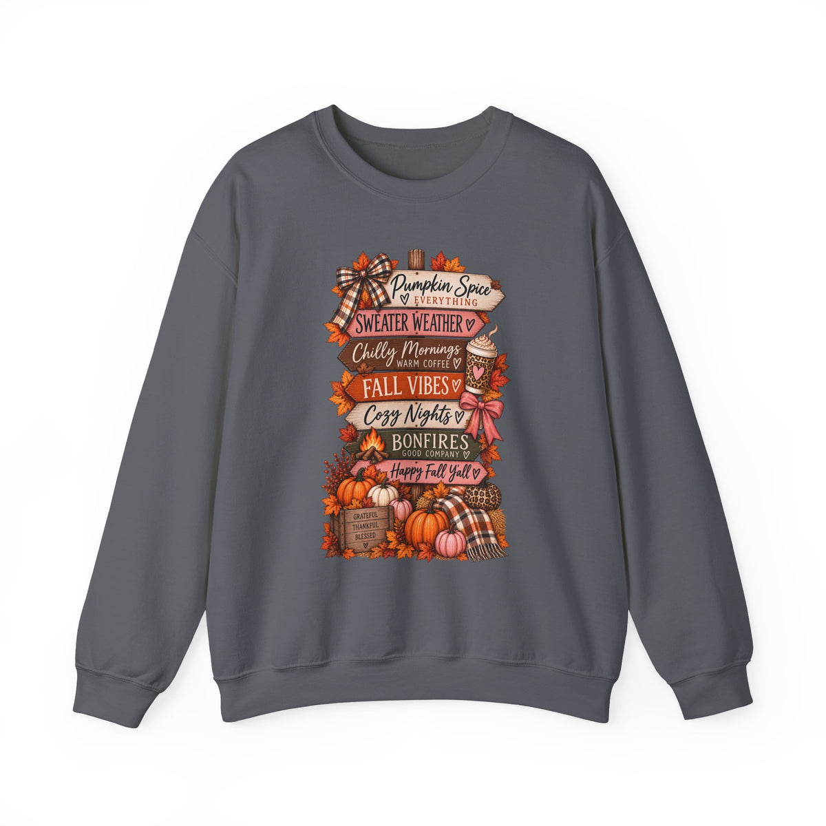 Fall Vibes Sweatshirt — Pumpkin Spice, Cozy Nights Crewneck