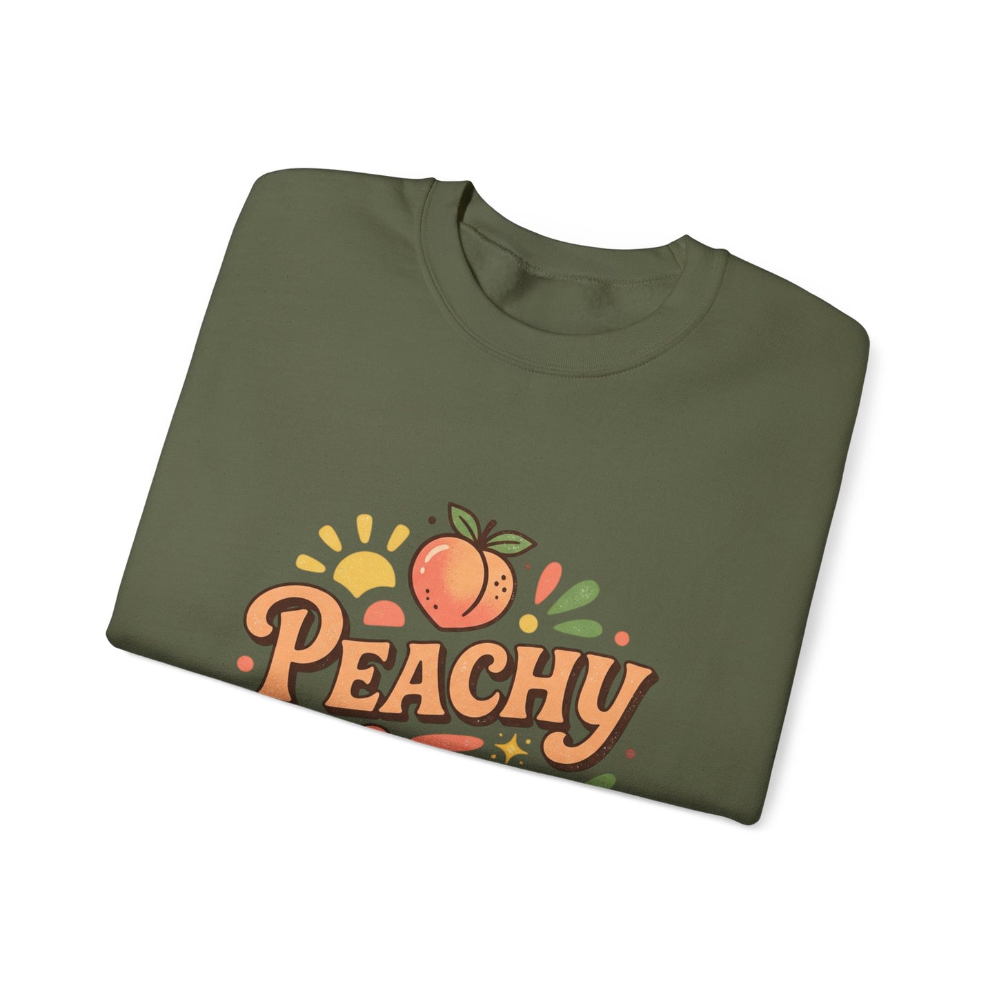 Peachy Keen Sweatshirt – Cute Retro Peach Graphic Crewneck