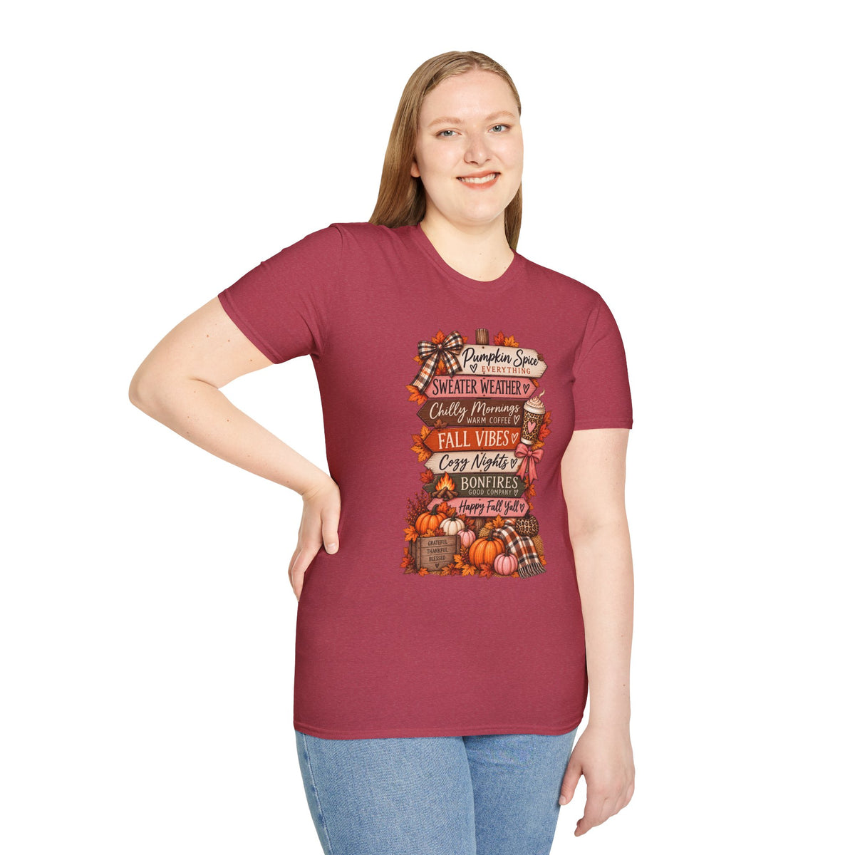 Fall Vibes T-Shirt — Pumpkin Spice, Sweater Weather & Cozy Nights Graphic Tee