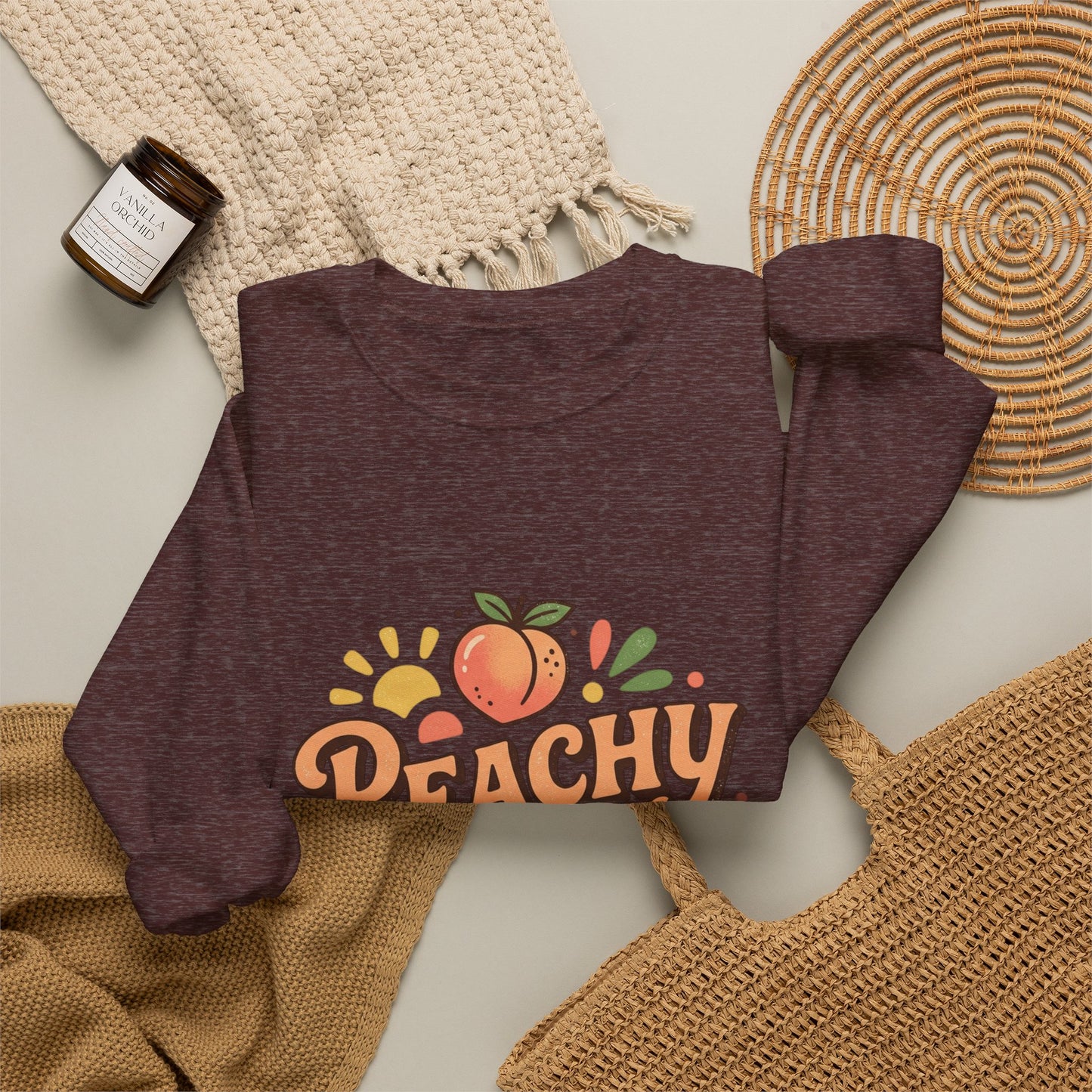 Peachy Keen Sweatshirt – Cute Retro Peach Graphic Crewneck