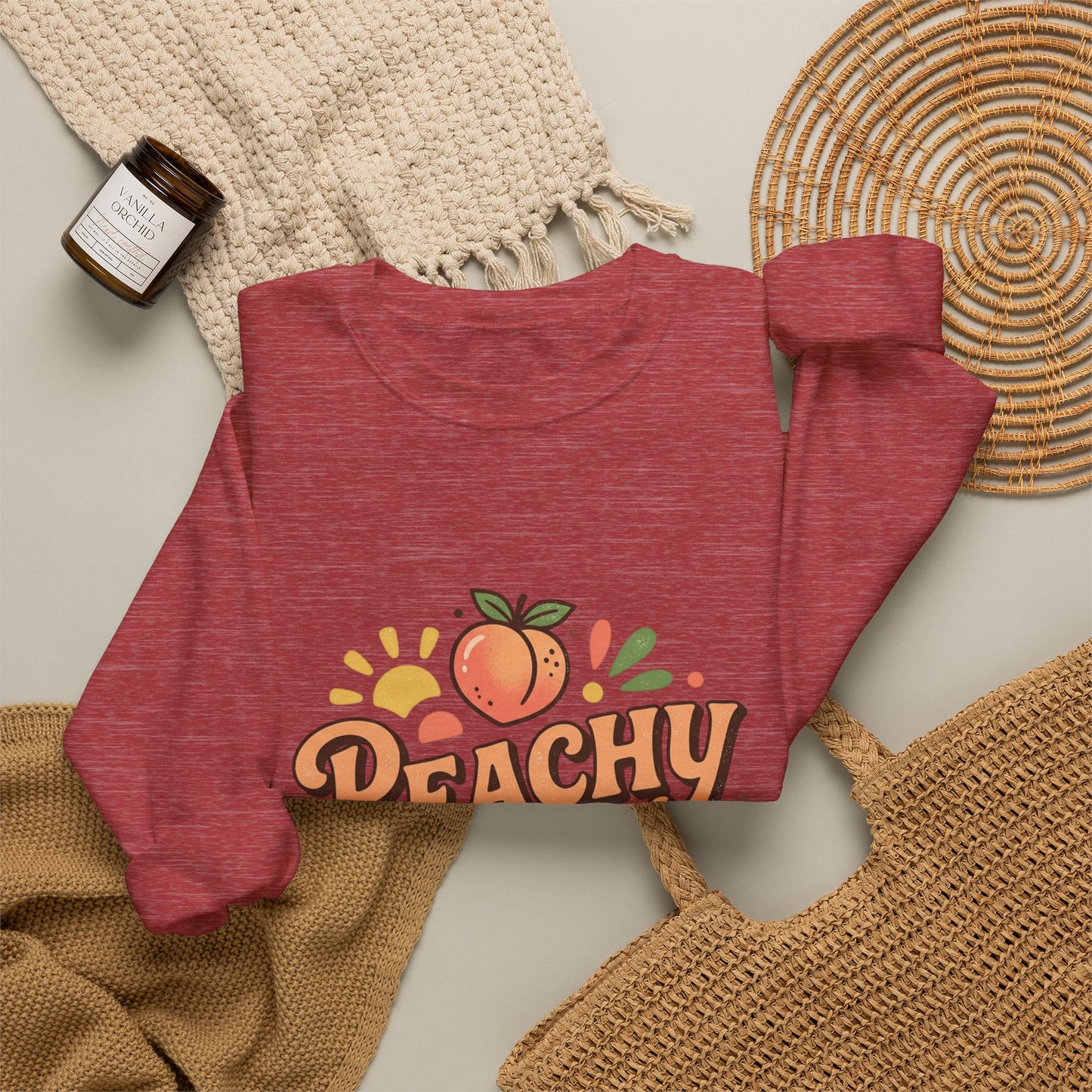 Peachy Keen Sweatshirt – Cute Retro Peach Graphic Crewneck