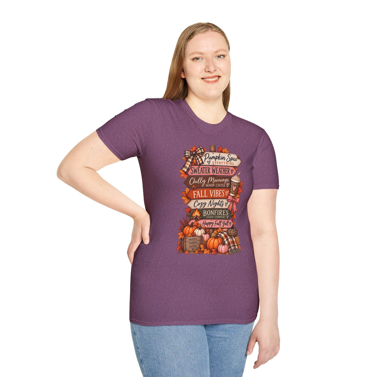Fall Vibes T-Shirt — Pumpkin Spice, Sweater Weather & Cozy Nights Graphic Tee