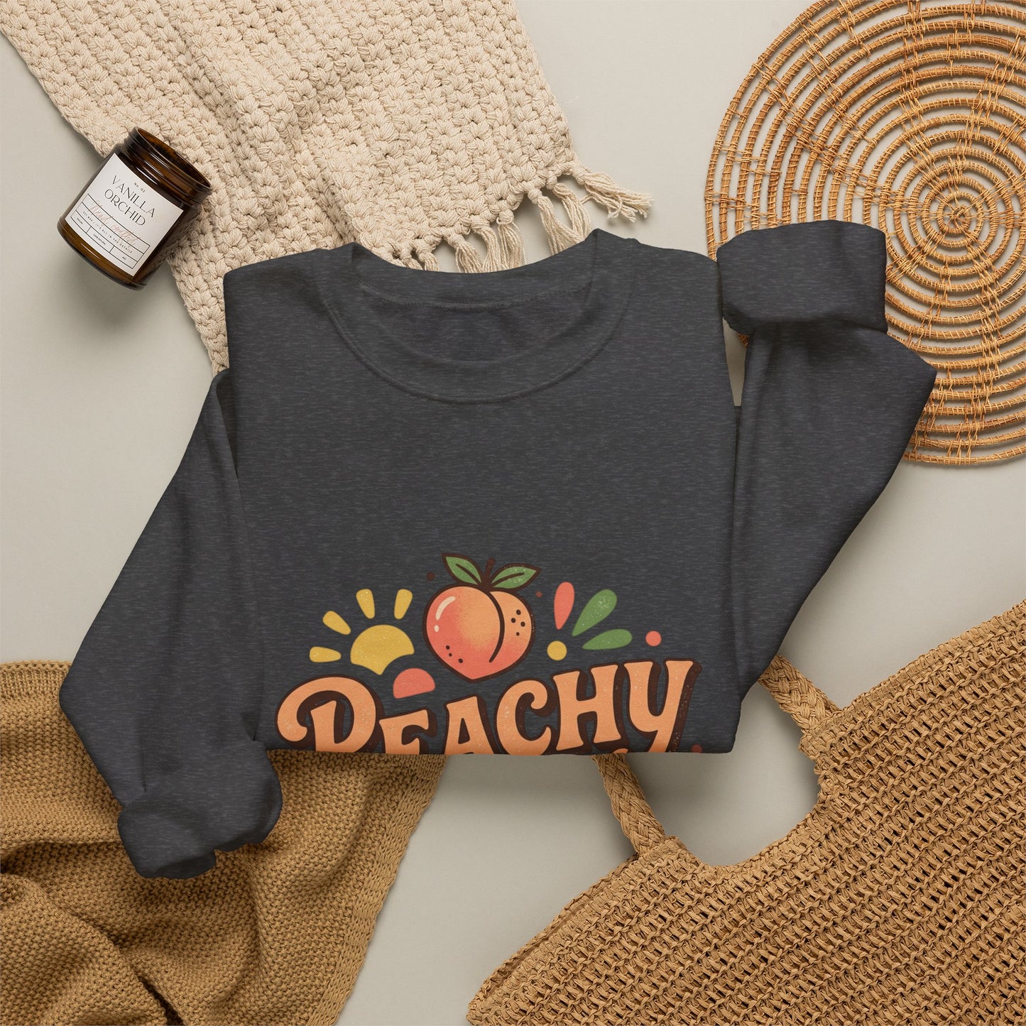 Peachy Keen Sweatshirt – Cute Retro Peach Graphic Crewneck