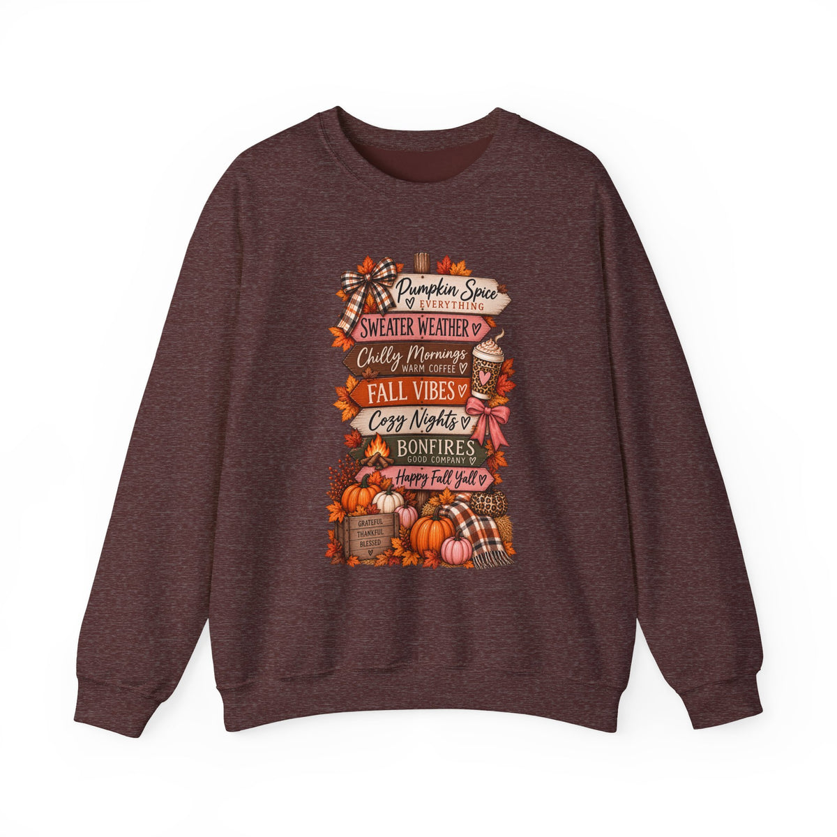 Fall Vibes Sweatshirt — Pumpkin Spice, Cozy Nights Crewneck