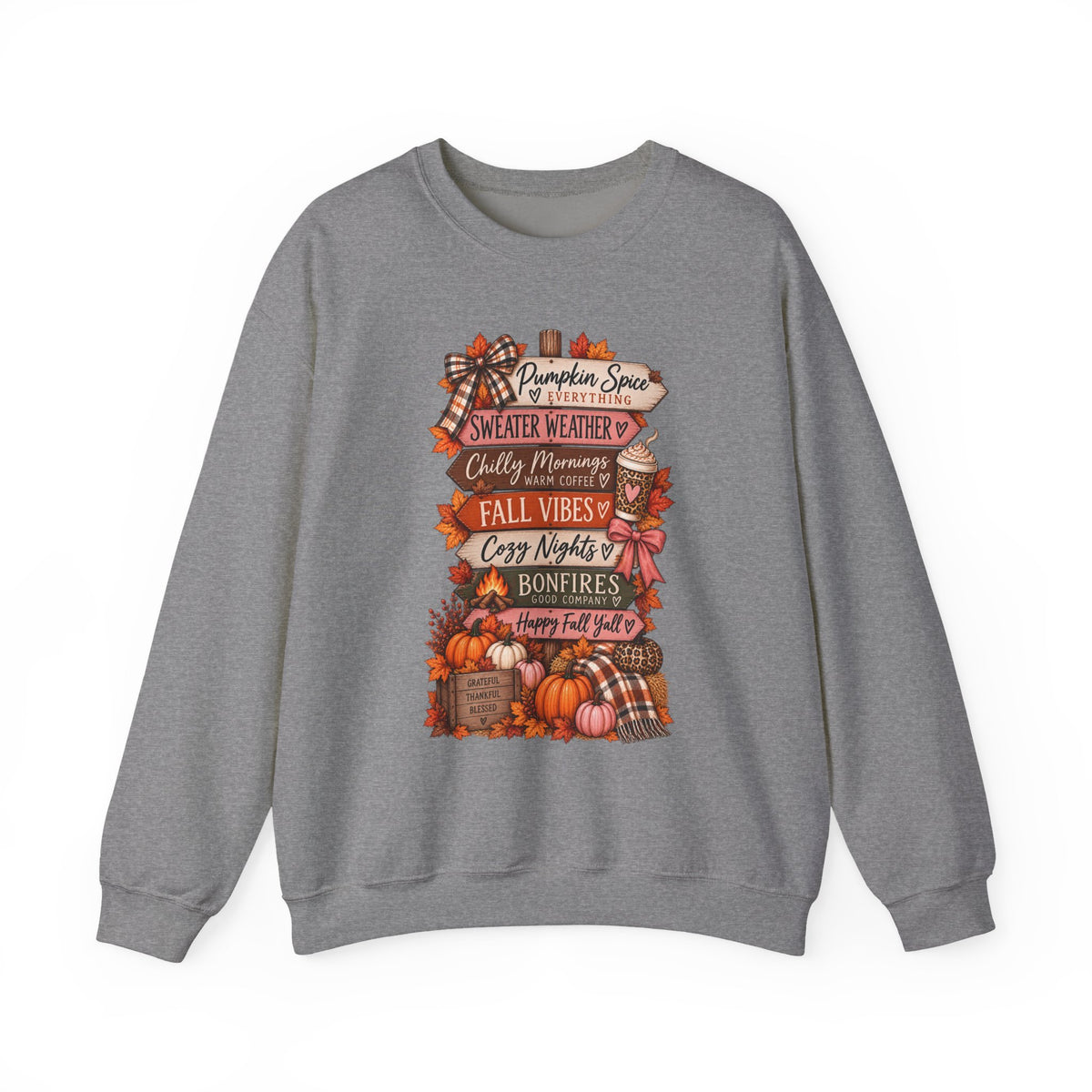 Fall Vibes Sweatshirt — Pumpkin Spice, Cozy Nights Crewneck