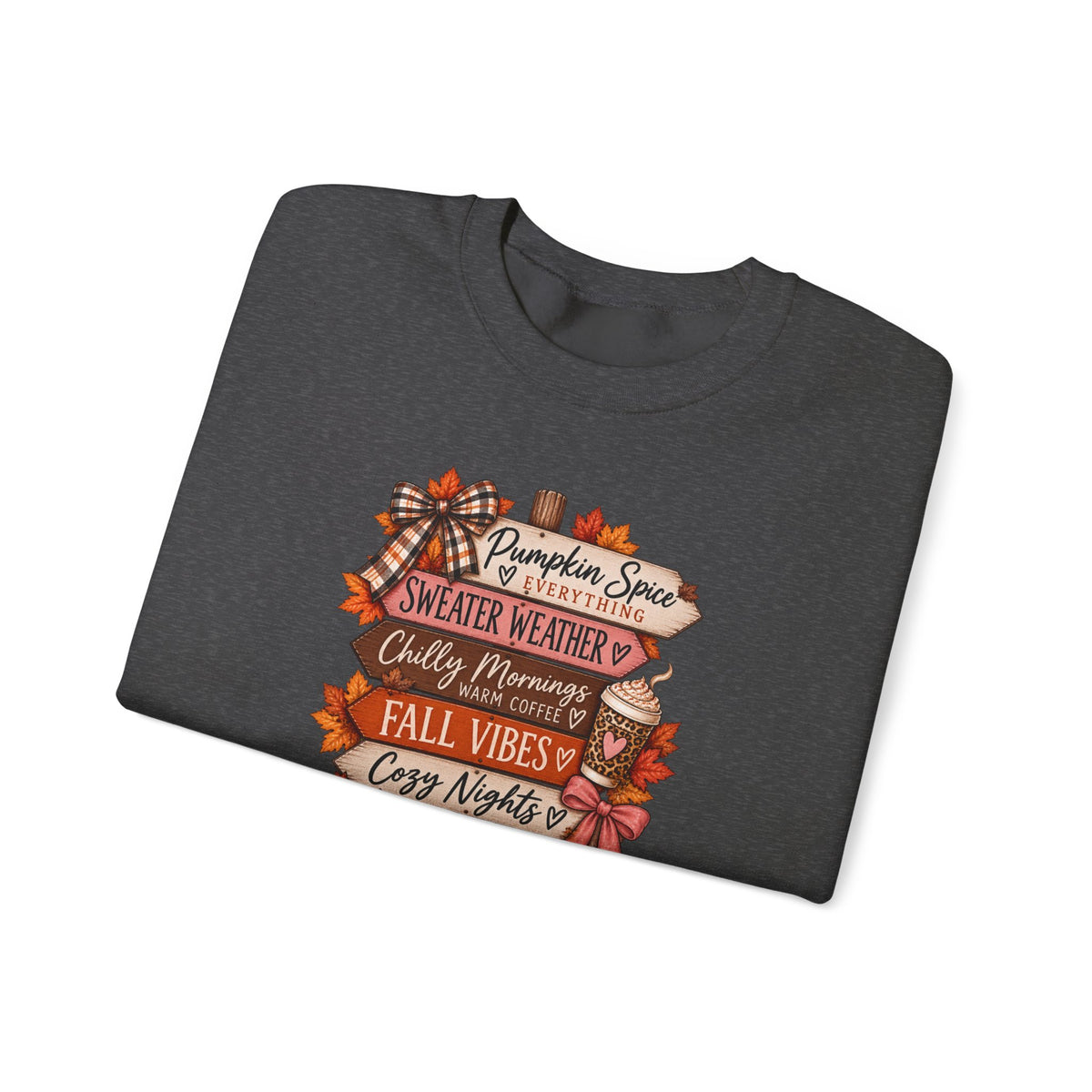 Fall Vibes Sweatshirt — Pumpkin Spice, Cozy Nights Crewneck