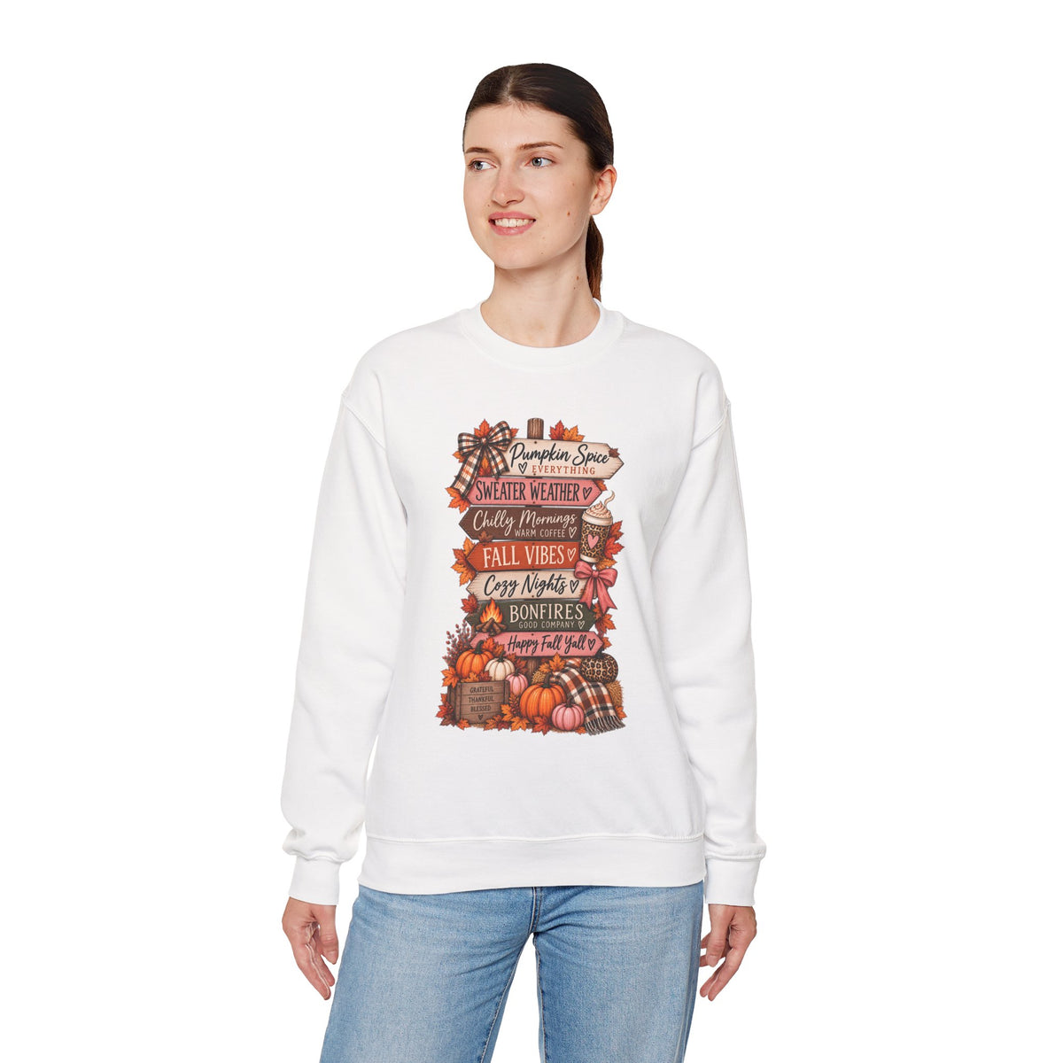 Fall Vibes Sweatshirt — Pumpkin Spice, Cozy Nights Crewneck