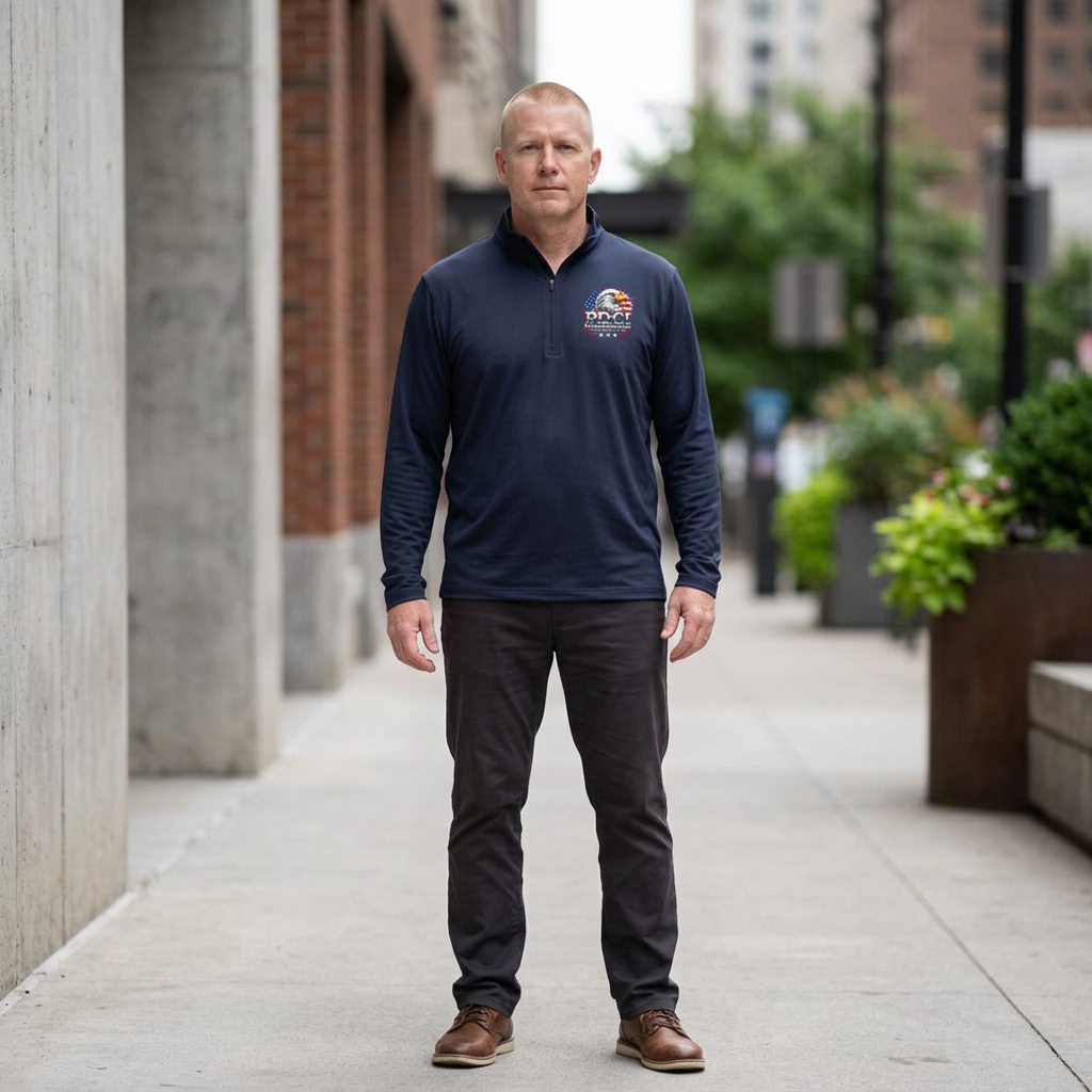 Quarter-Zip Pullover — Patriot Disability Services "Helping People Move Forward" Americana Eagle