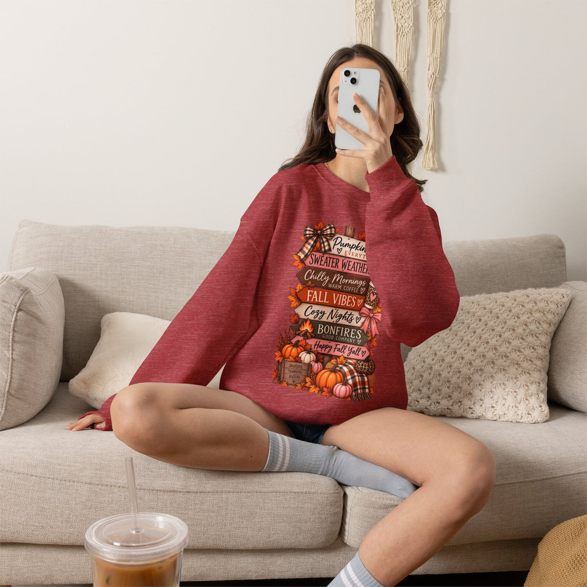Fall Vibes Sweatshirt — Pumpkin Spice, Cozy Nights Crewneck