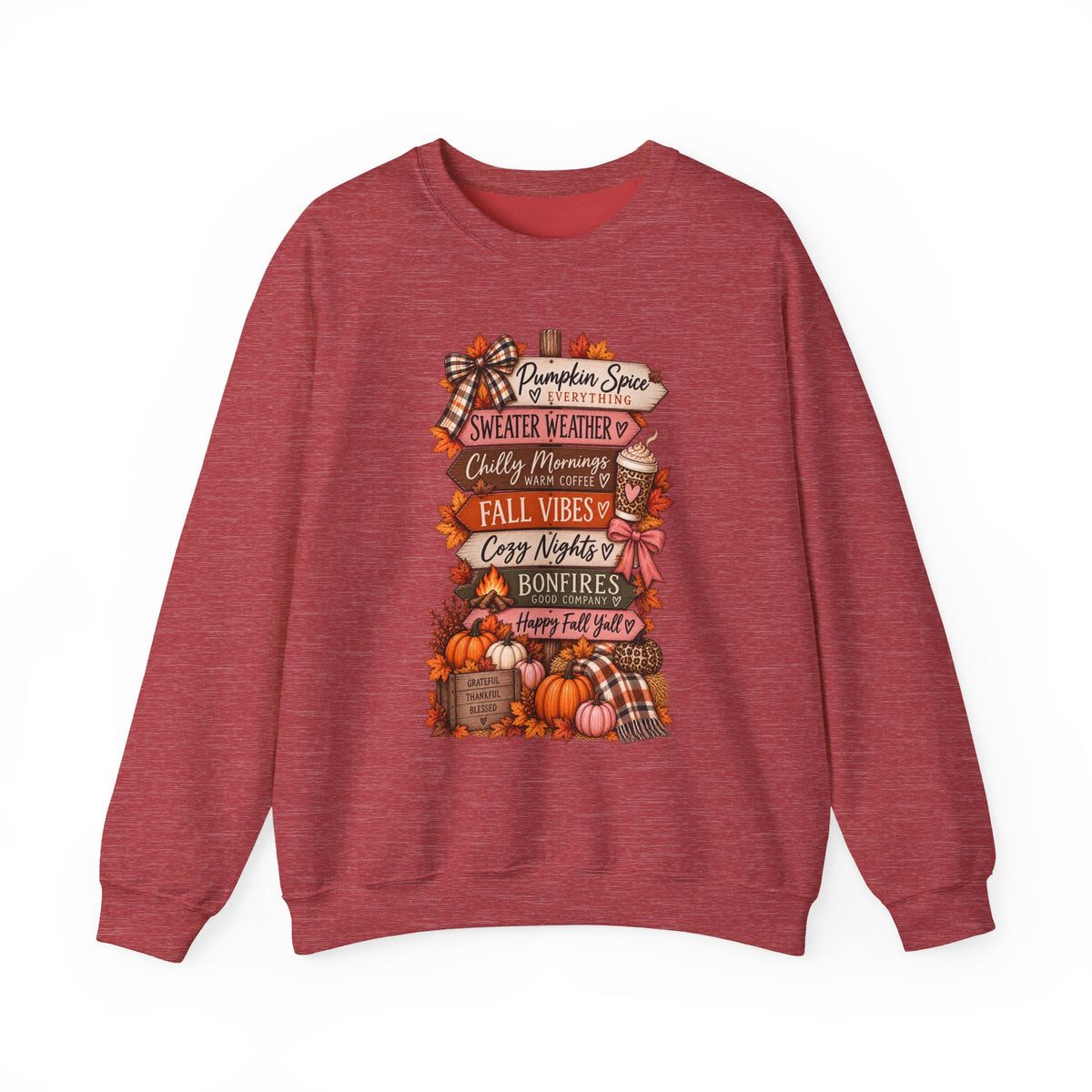Fall Vibes Sweatshirt — Pumpkin Spice, Cozy Nights Crewneck