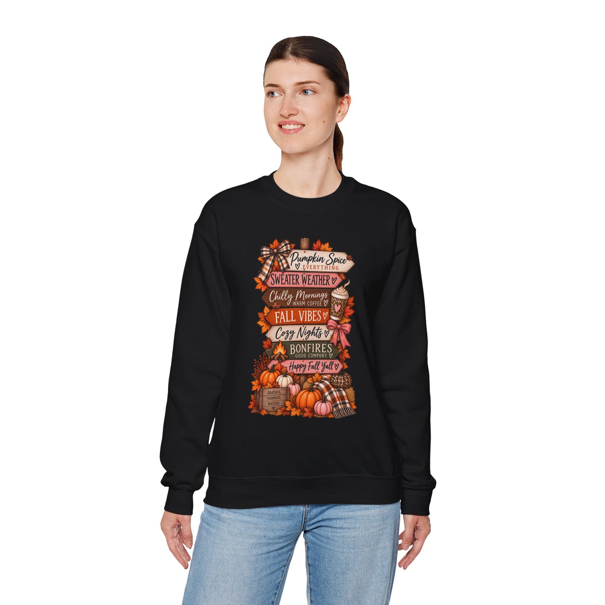 Fall Vibes Sweatshirt — Pumpkin Spice, Cozy Nights Crewneck