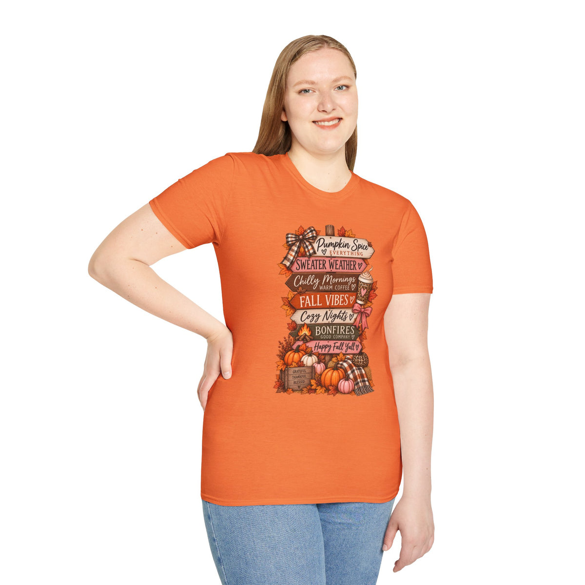 Fall Vibes T-Shirt — Pumpkin Spice, Sweater Weather & Cozy Nights Graphic Tee