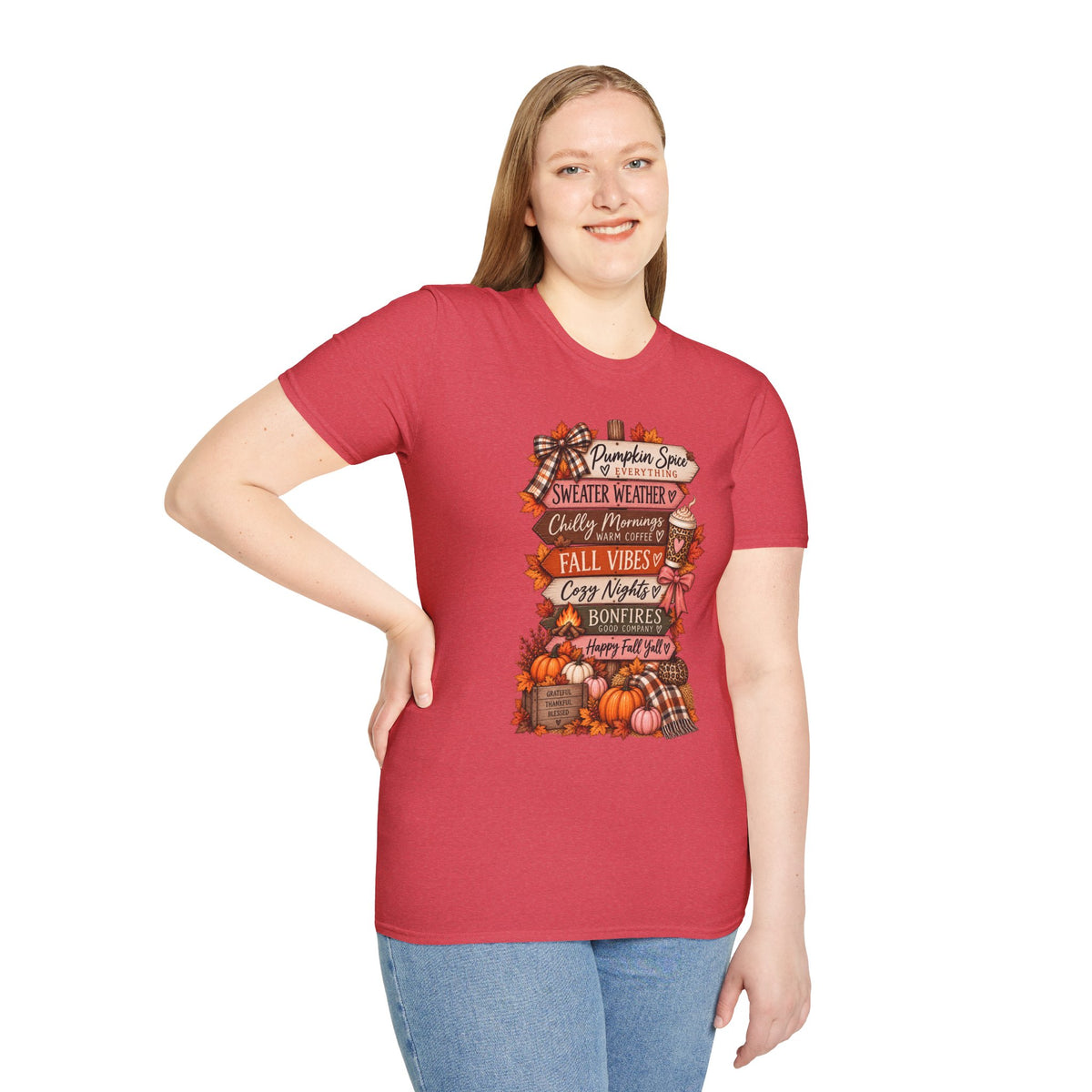 Fall Vibes T-Shirt — Pumpkin Spice, Sweater Weather & Cozy Nights Graphic Tee