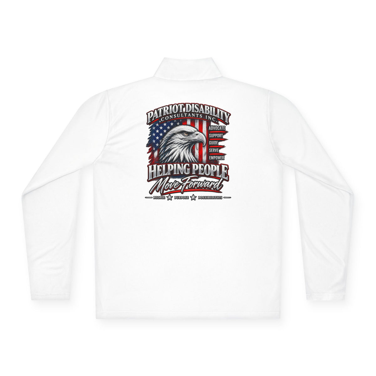 Quarter-Zip Pullover — Patriot Disability Services "Helping People Move Forward" Americana Eagle