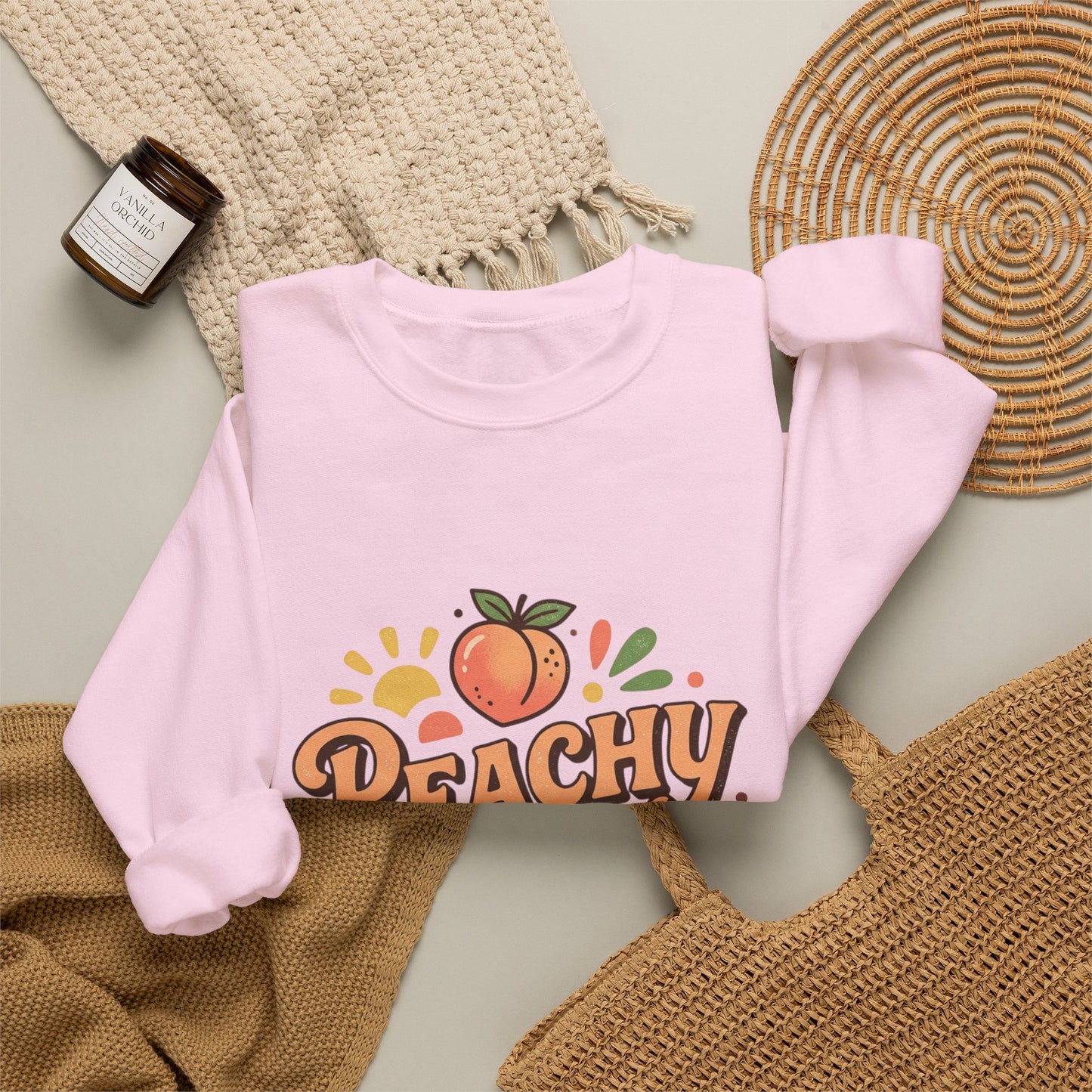 Peachy Keen Sweatshirt – Cute Retro Peach Graphic Crewneck