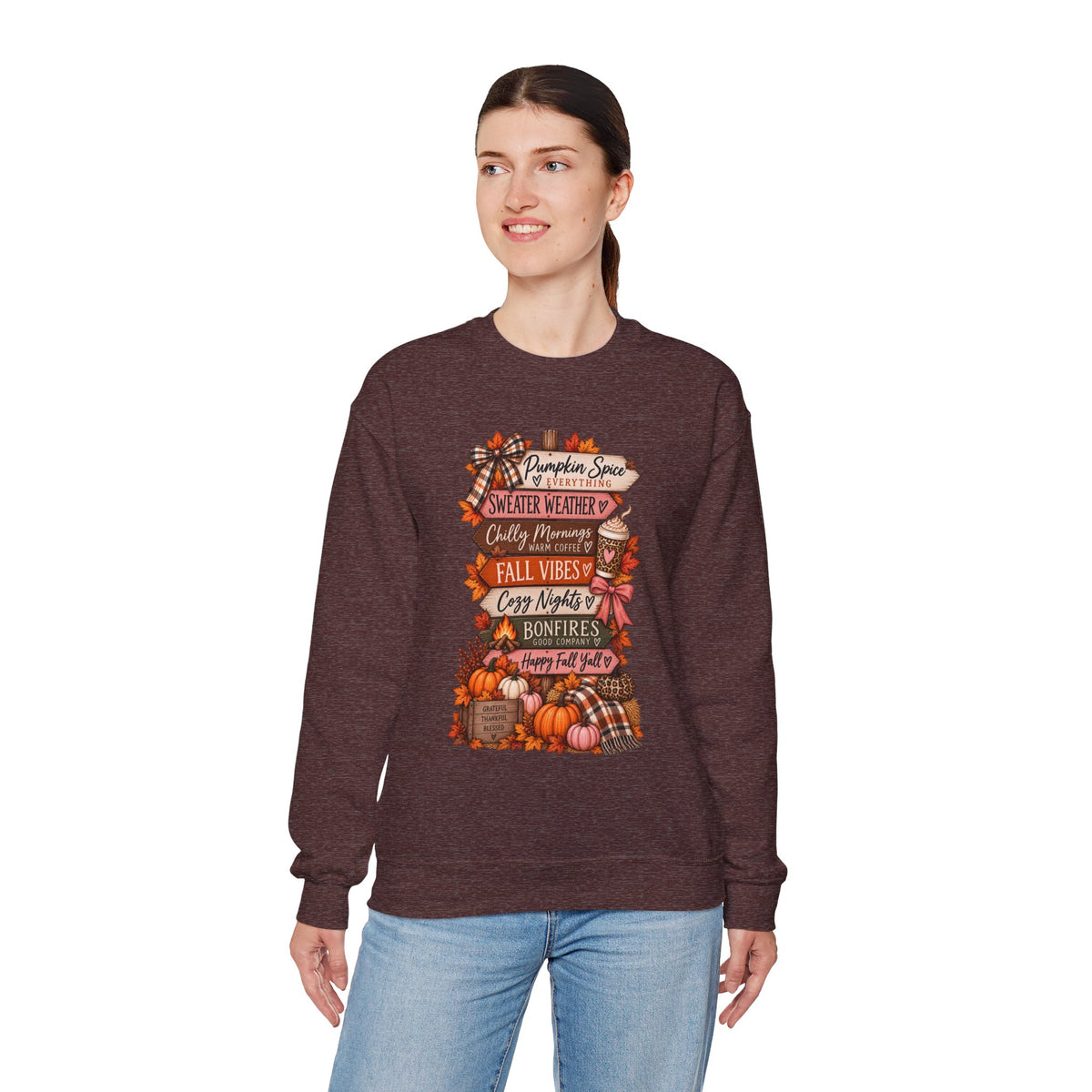 Fall Vibes Sweatshirt — Pumpkin Spice, Cozy Nights Crewneck