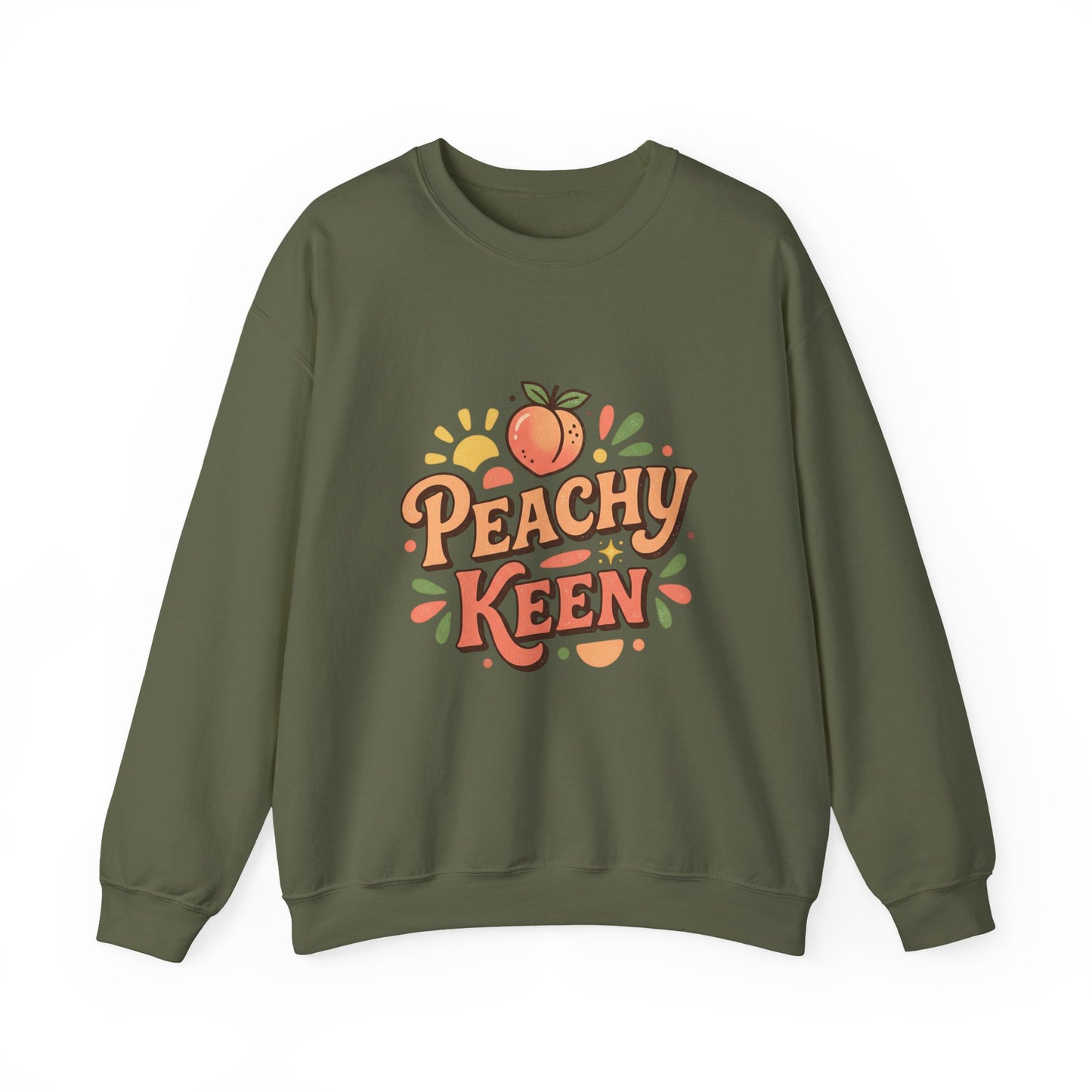 Peachy Keen Sweatshirt – Cute Retro Peach Graphic Crewneck