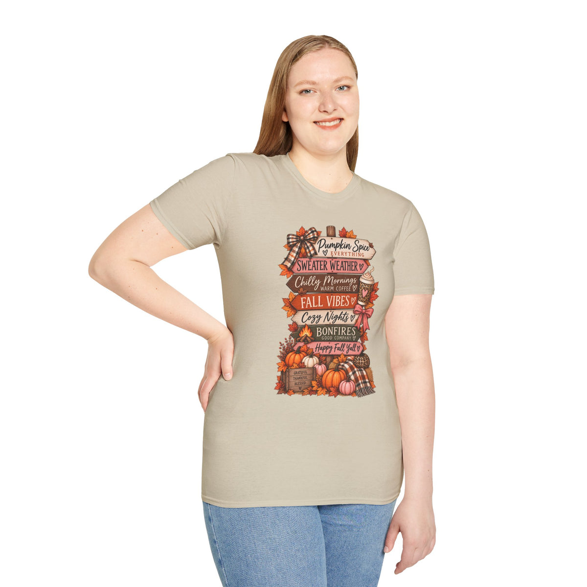Fall Vibes T-Shirt — Pumpkin Spice, Sweater Weather & Cozy Nights Graphic Tee