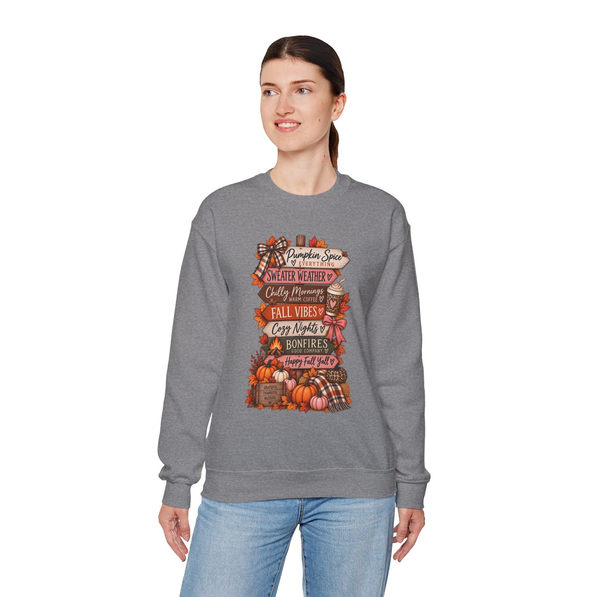 Fall Vibes Sweatshirt — Pumpkin Spice, Cozy Nights Crewneck