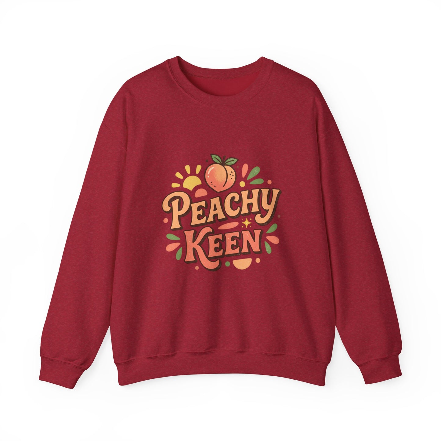 Peachy Keen Sweatshirt – Cute Retro Peach Graphic Crewneck