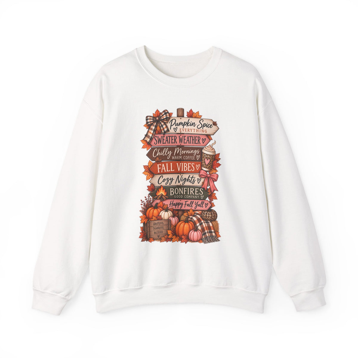 Fall Vibes Sweatshirt — Pumpkin Spice, Cozy Nights Crewneck