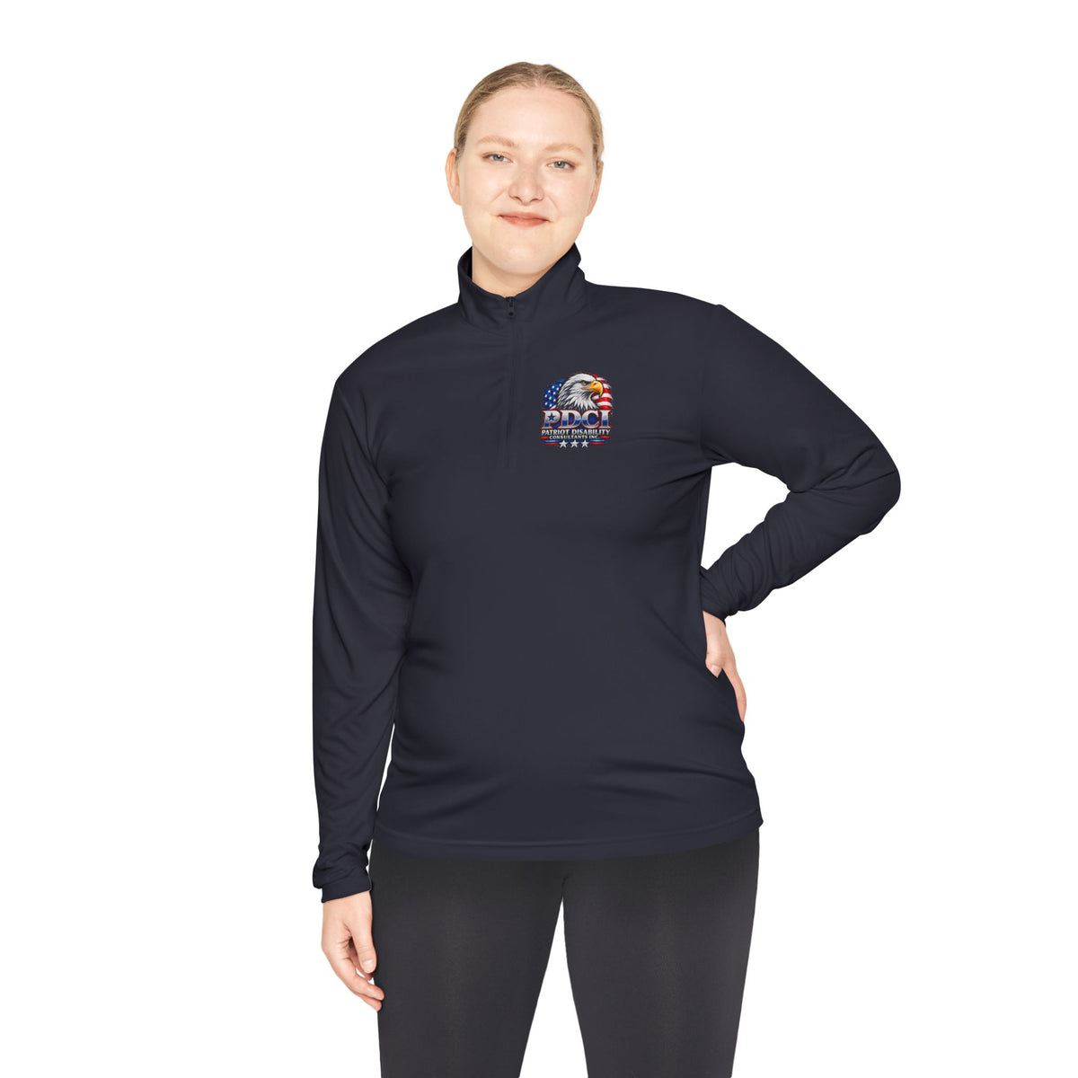 Quarter-Zip Pullover — Patriot Disability Services "Helping People Move Forward" Americana Eagle