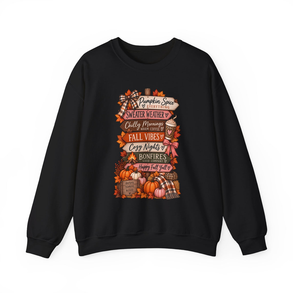 Fall Vibes Sweatshirt — Pumpkin Spice, Cozy Nights Crewneck